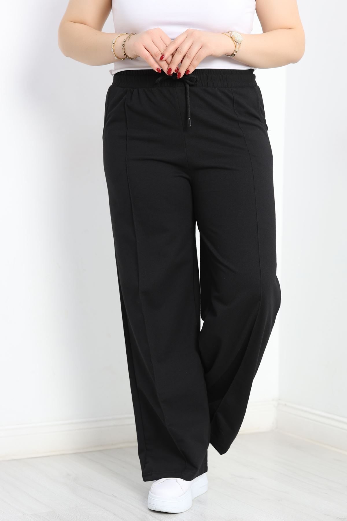 Çımalı Büyük Beden Eşofman Altı Siyah - 50663.1005.