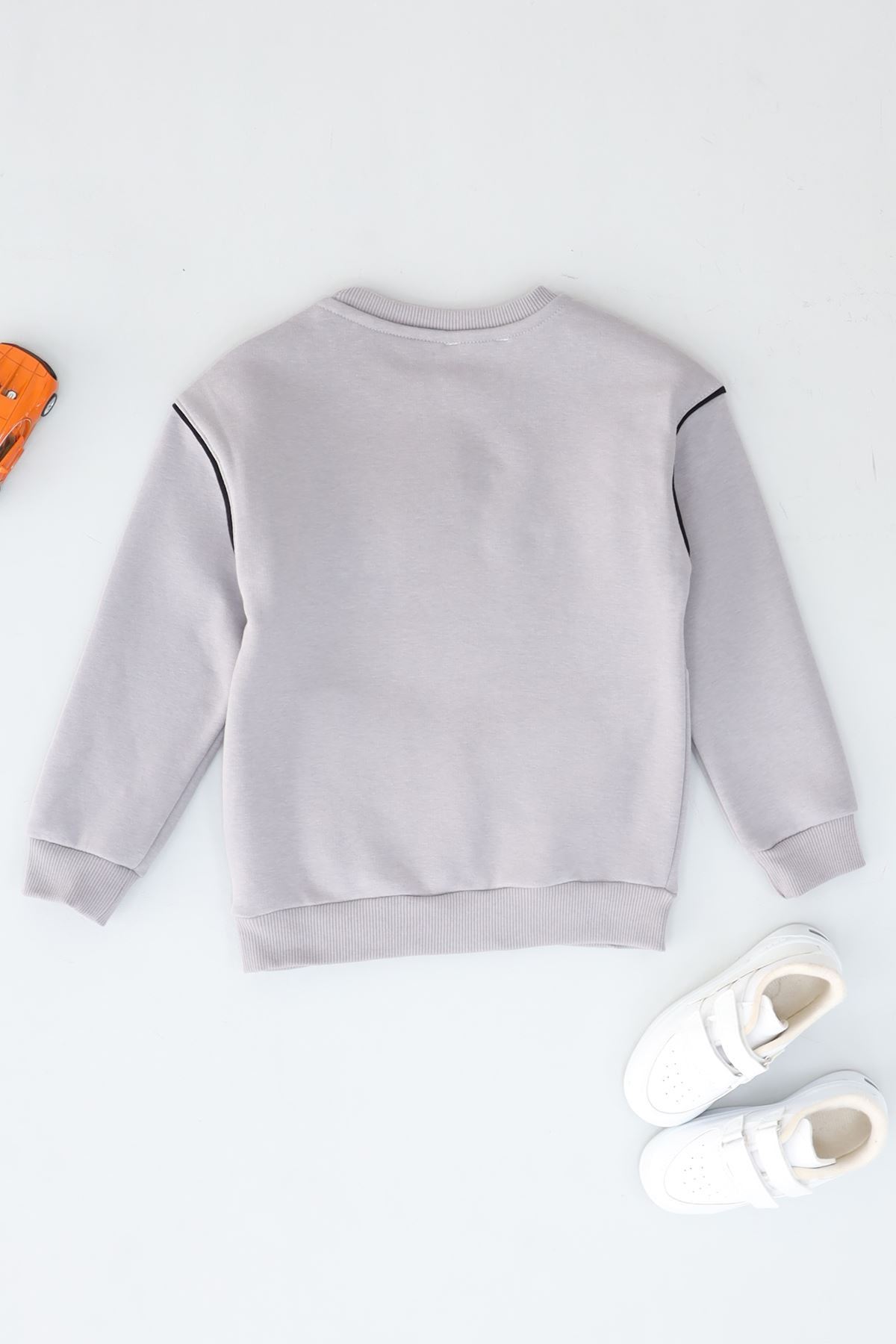 6-9 Yaş Nakışlı Çocuk Sweat Duman - 2264208.1576.