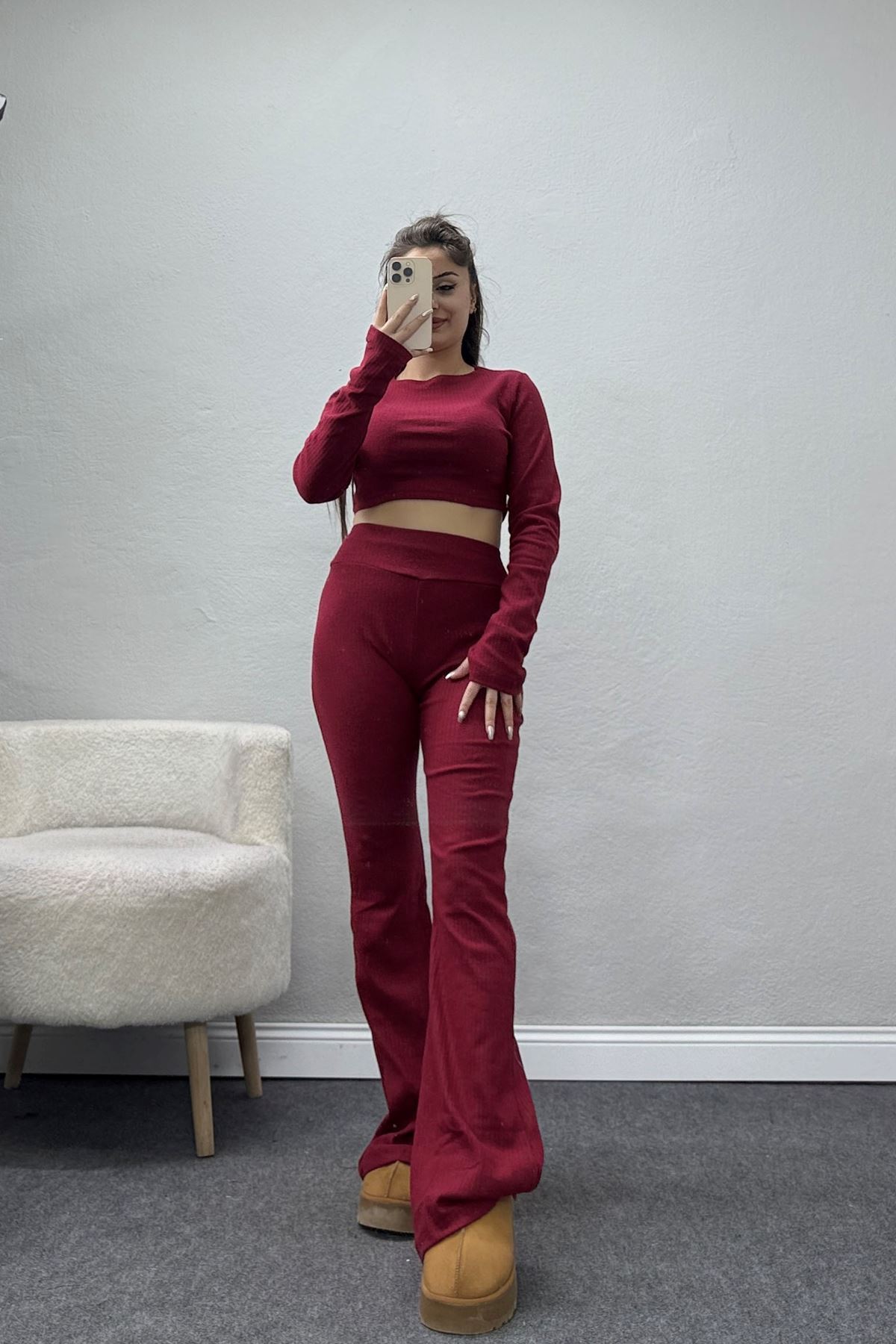 Raporlu Ribana Likralı Takım Bordo - 55000.1567.