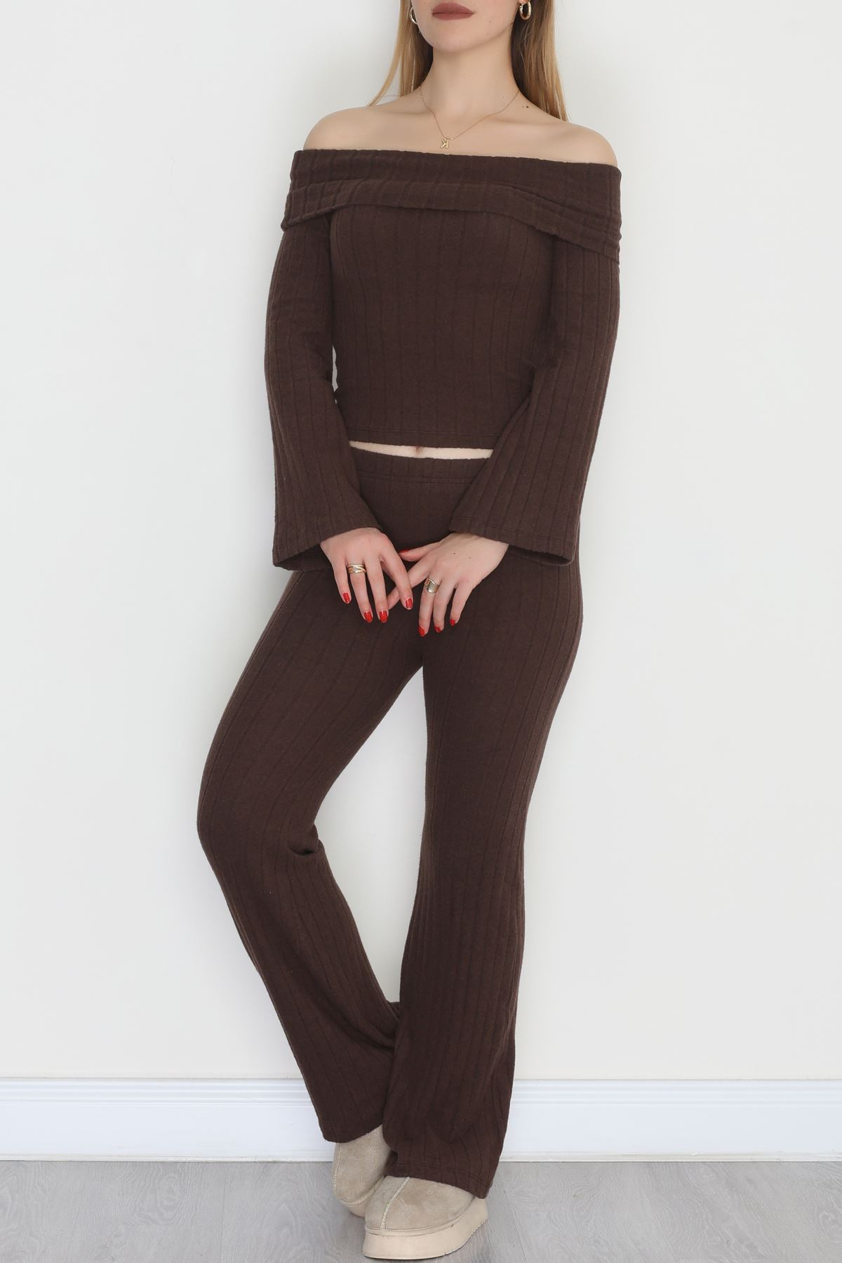 Madonna Yaka İspanyol Kol İnterlok Takım Acıkahve - 42618.1748.