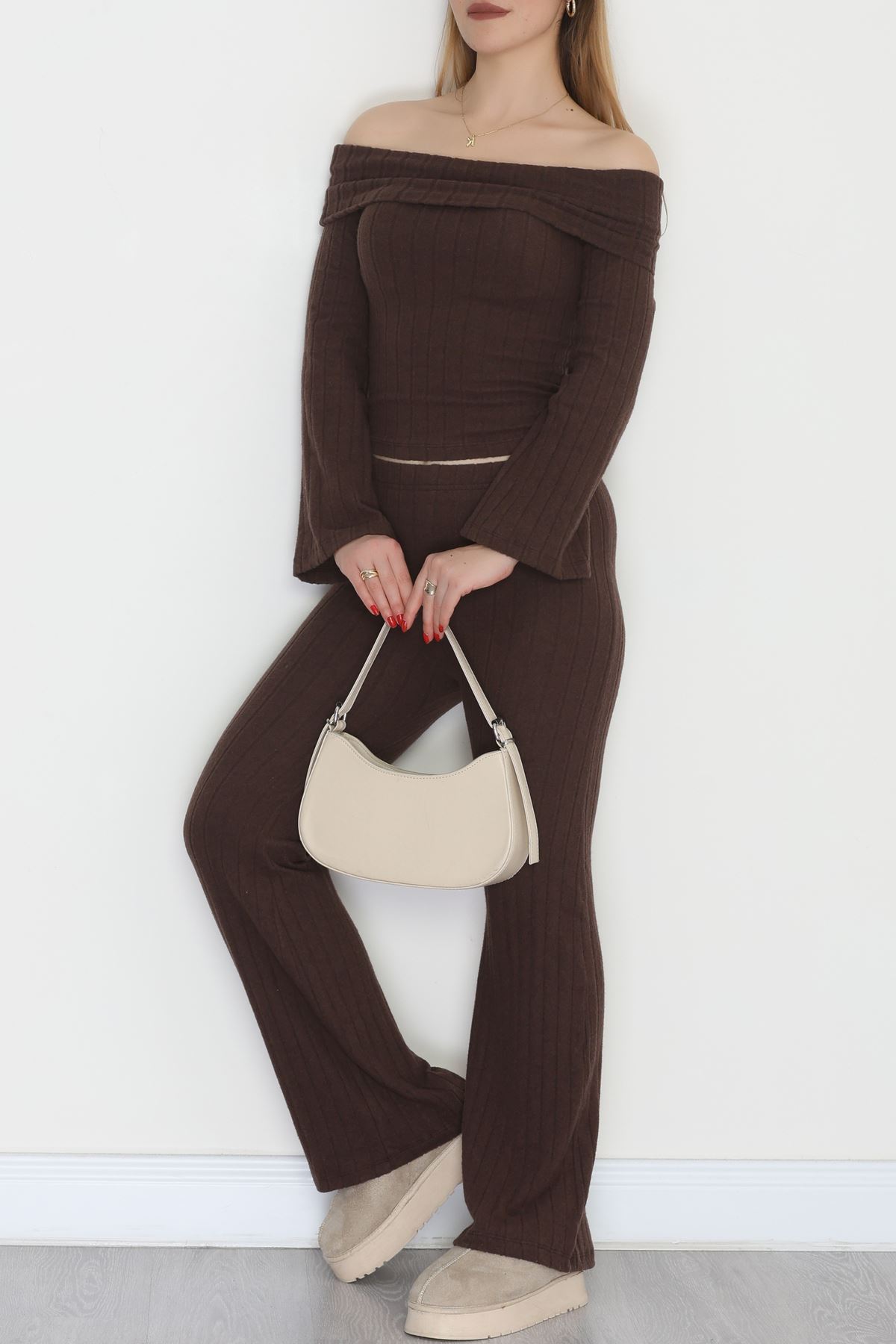 Madonna Yaka İspanyol Kol İnterlok Takım Acıkahve - 42618.1748.