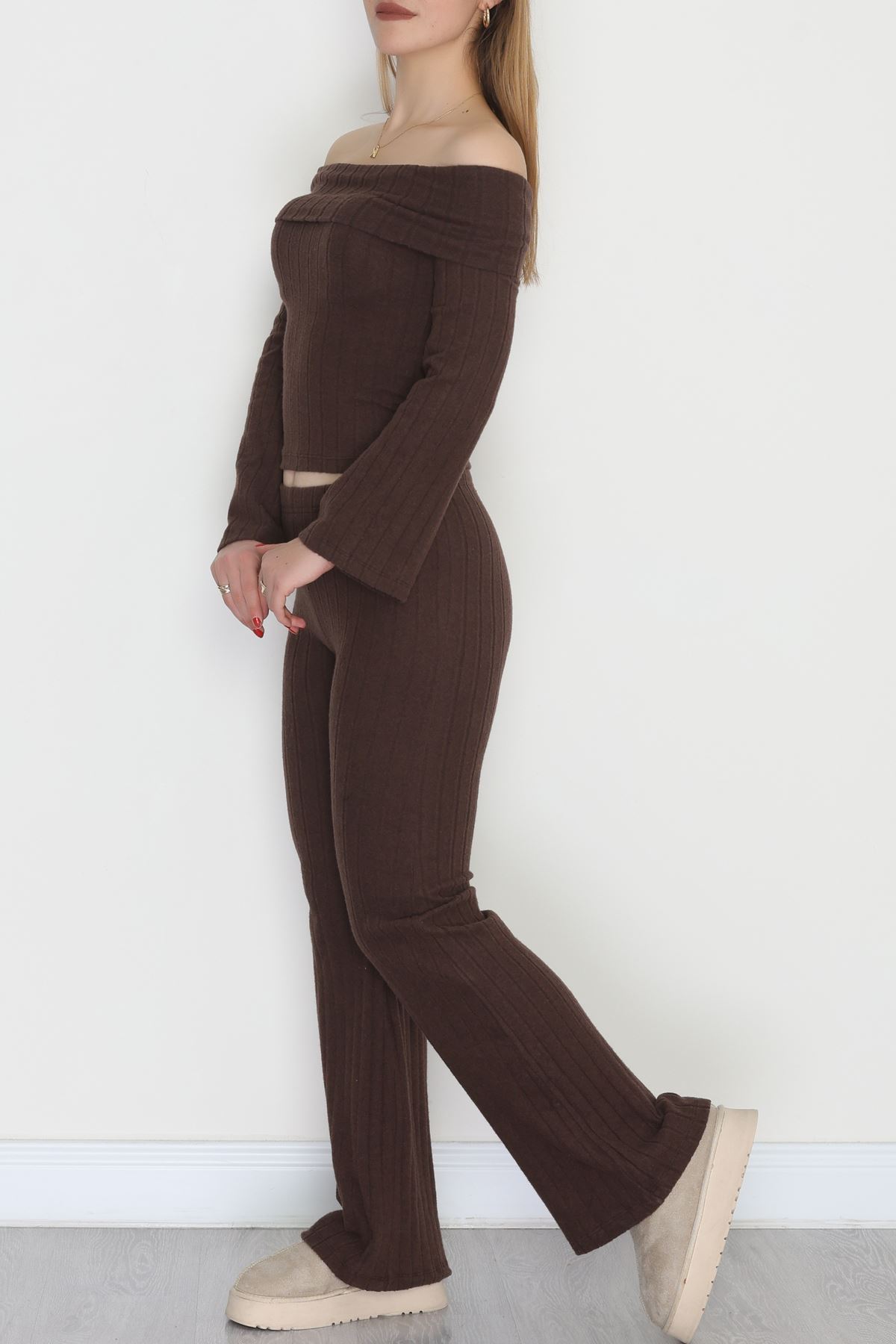 Madonna Yaka İspanyol Kol İnterlok Takım Acıkahve - 42618.1748.