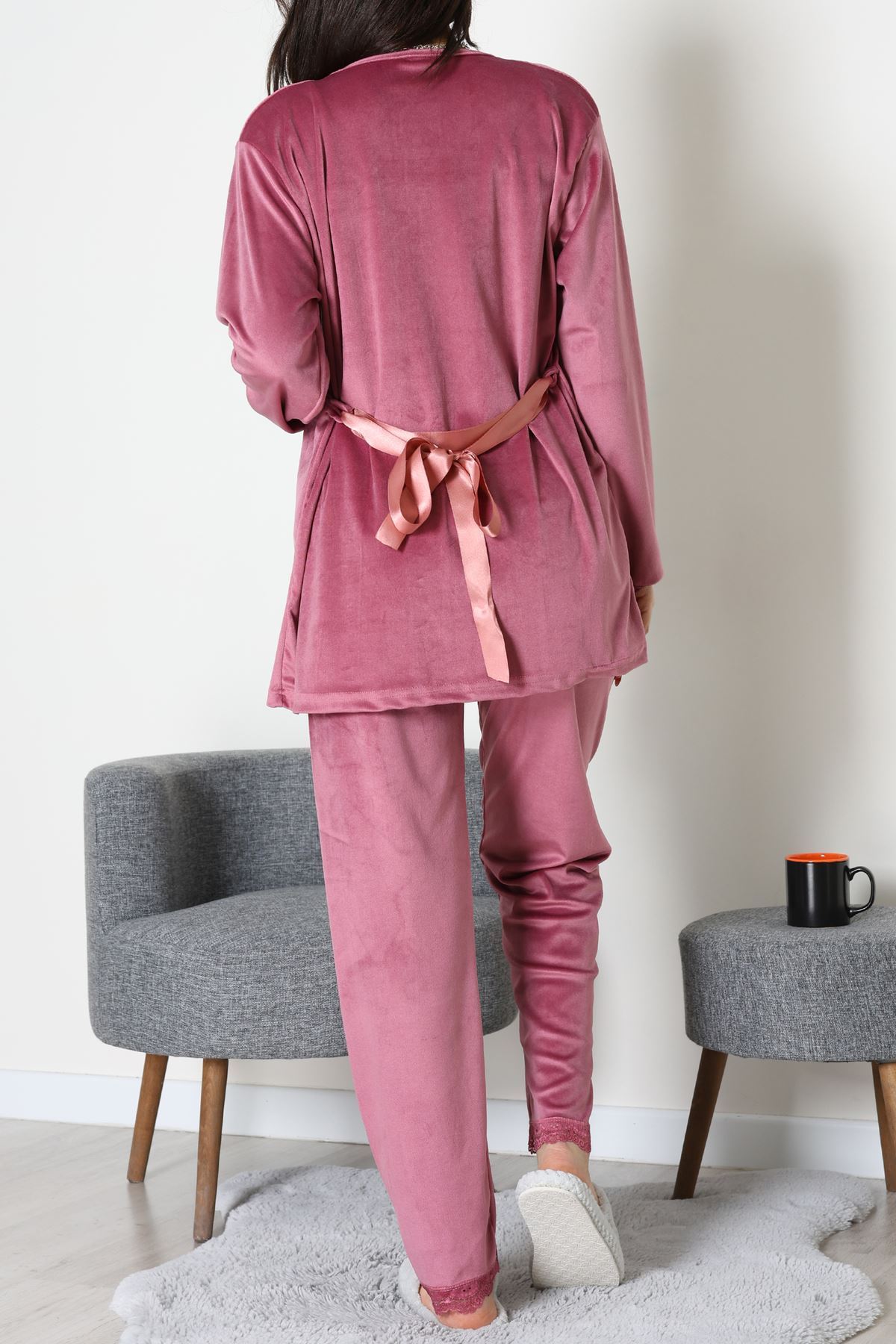 Kadife 3'Lü Set Takım Gülkurusu - 667.1287.