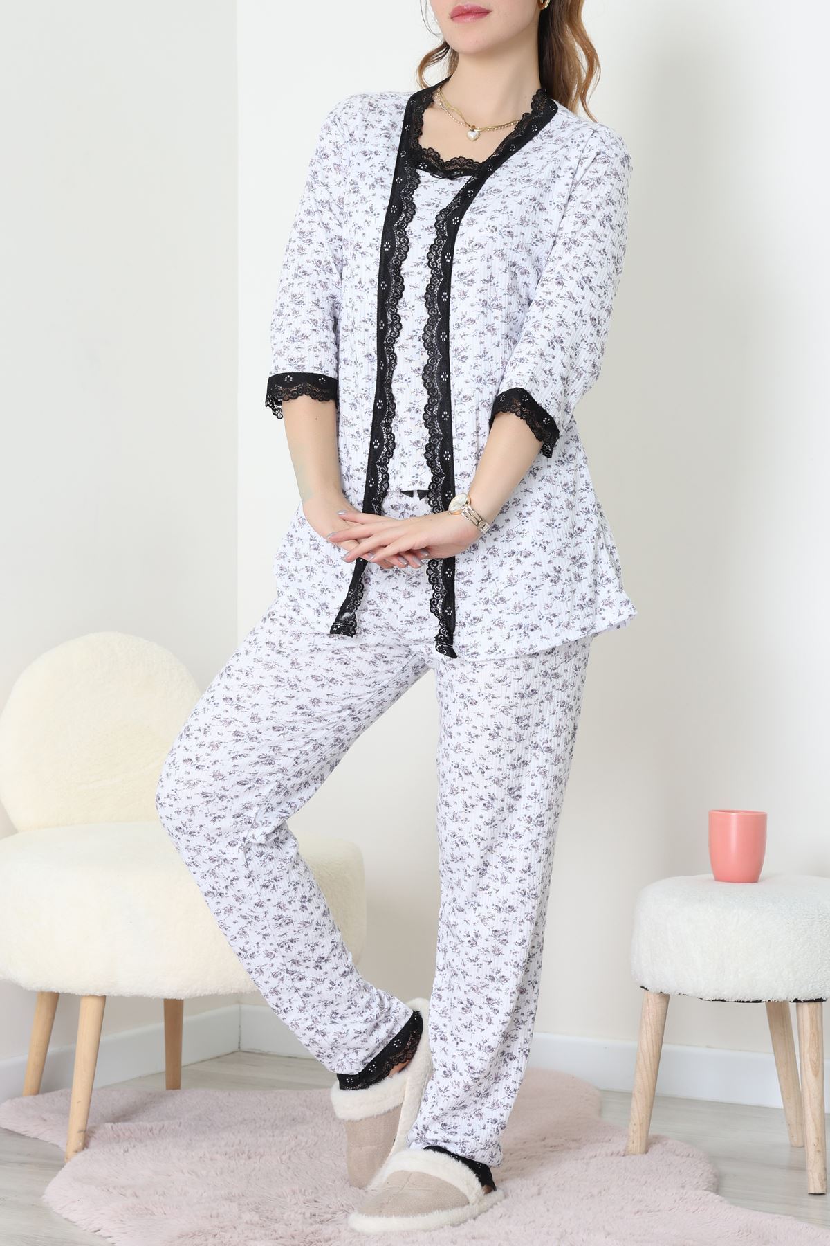 3'Lü Pijama Seti Beyazçiçek - 52170.2123.