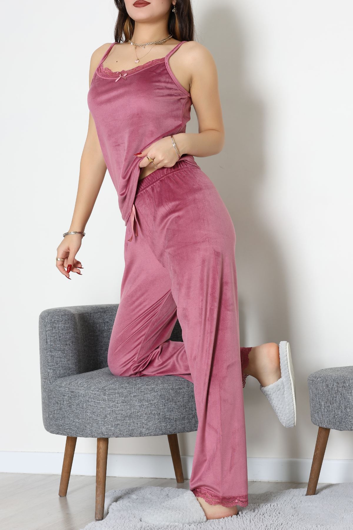 Kadife 3'Lü Set Takım Gülkurusu - 667.1287.