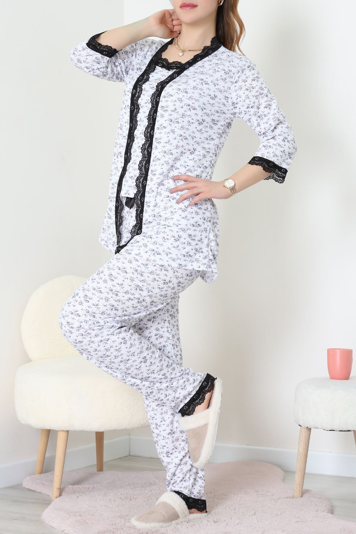 3'Lü Pijama Seti Beyazçiçek - 52170.2123.