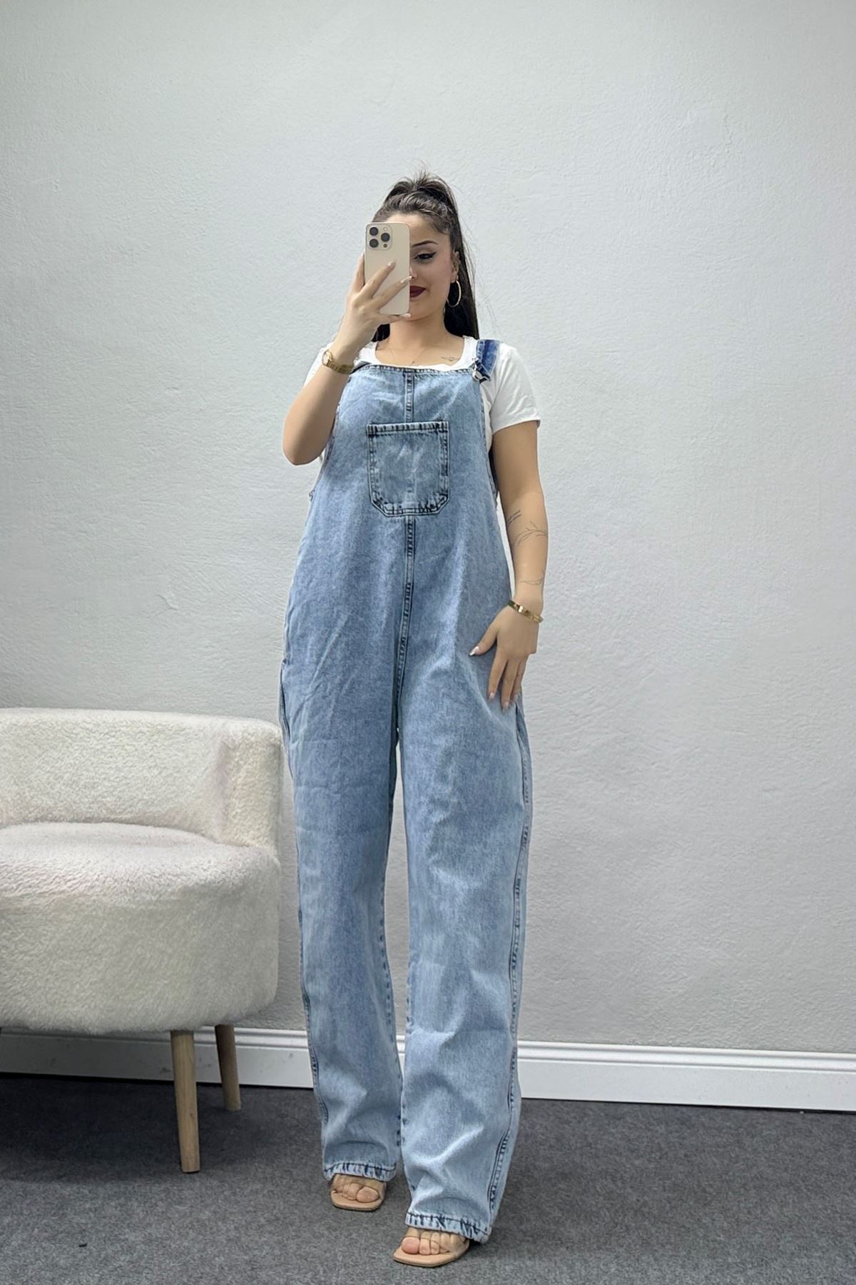 Oversize Kot Salopet Mavi - 31872.2088.