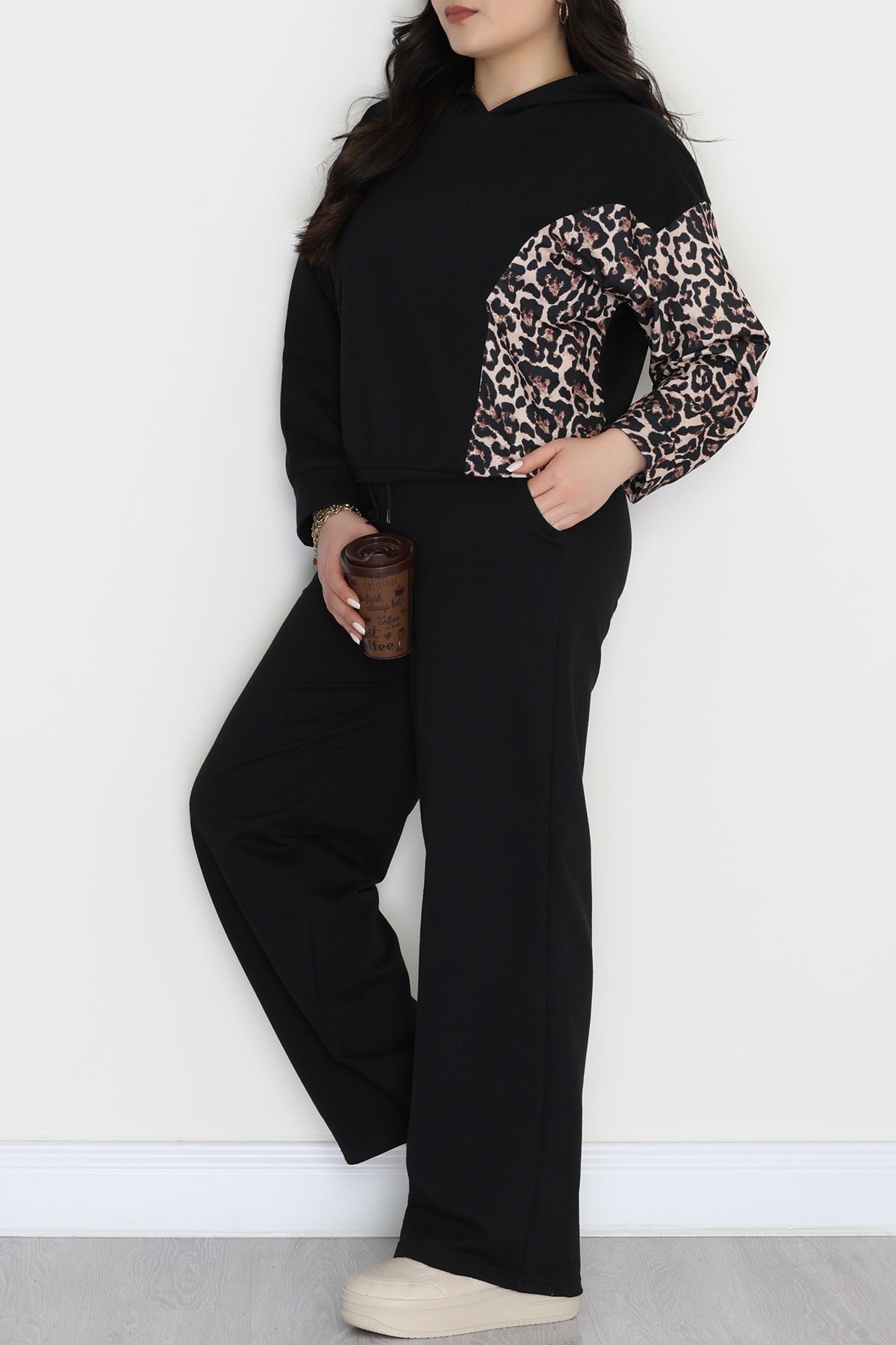 Büyük Beden 2 İplik Eşofman Takımı Siyah - 50962.1005.