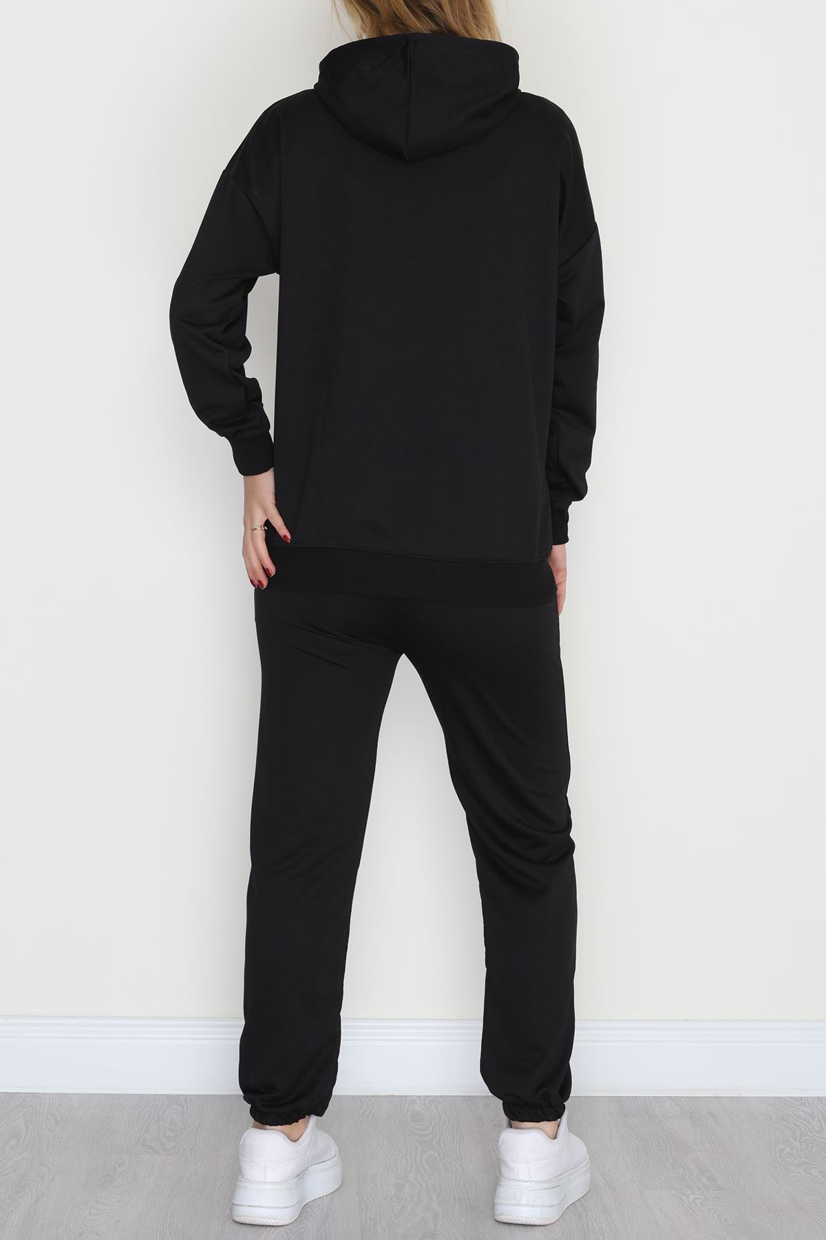 2 İplik Baskılı Eşofman Takımı Siyahekru - 31311.1878.