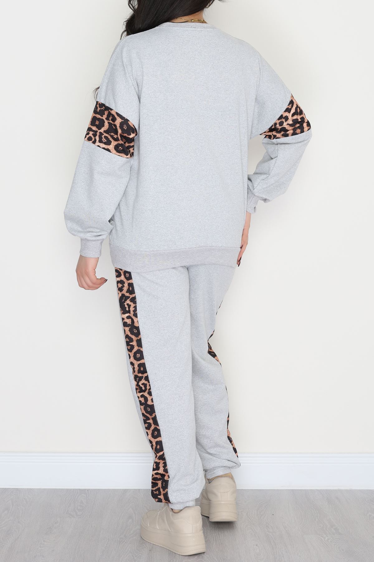 Garnili 2 İplik Büyük Beden Eşofman Takımı Gri - 50782.1857.