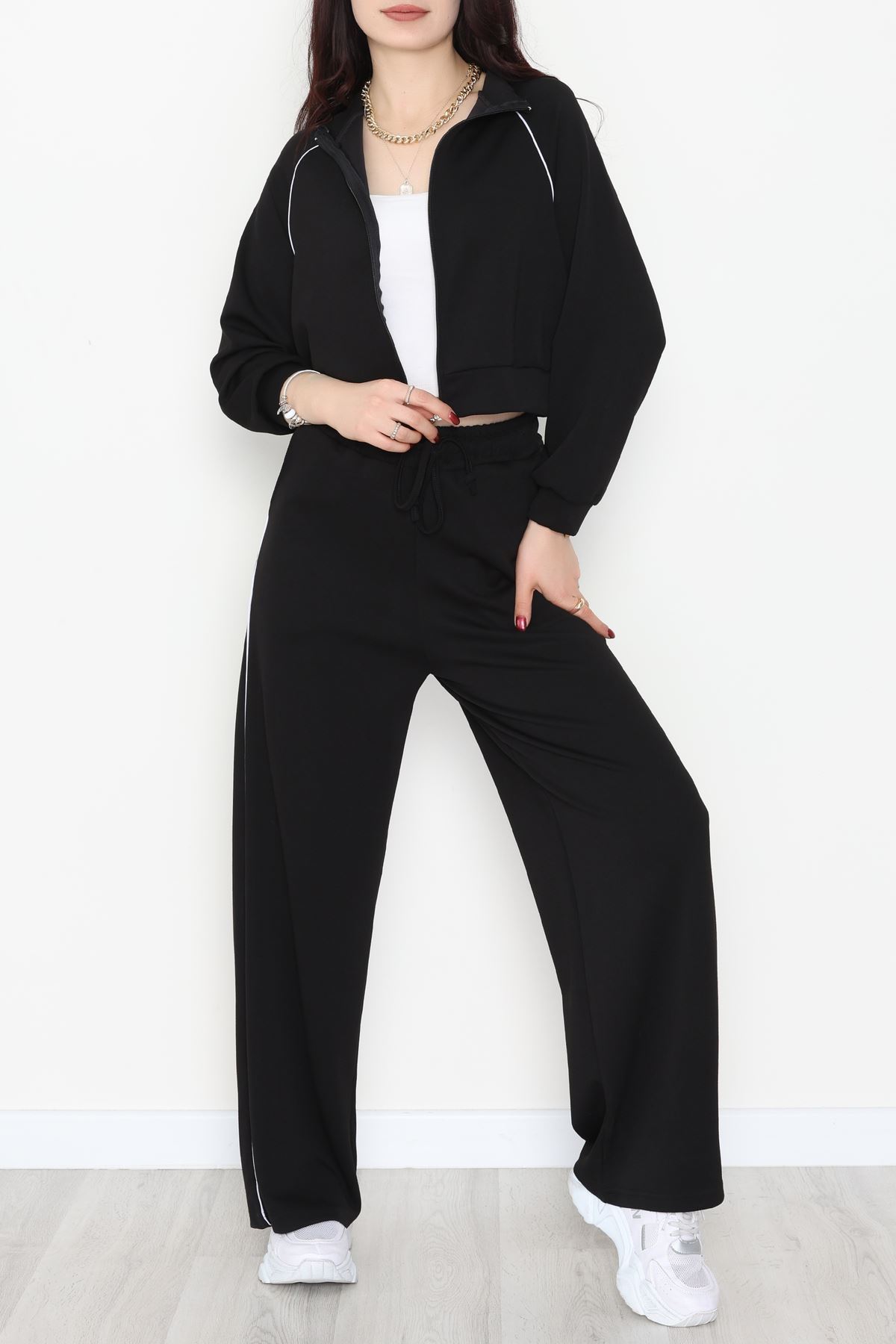 Biyeli Modal Eşofman Takımı Siyah - 4130.1247.