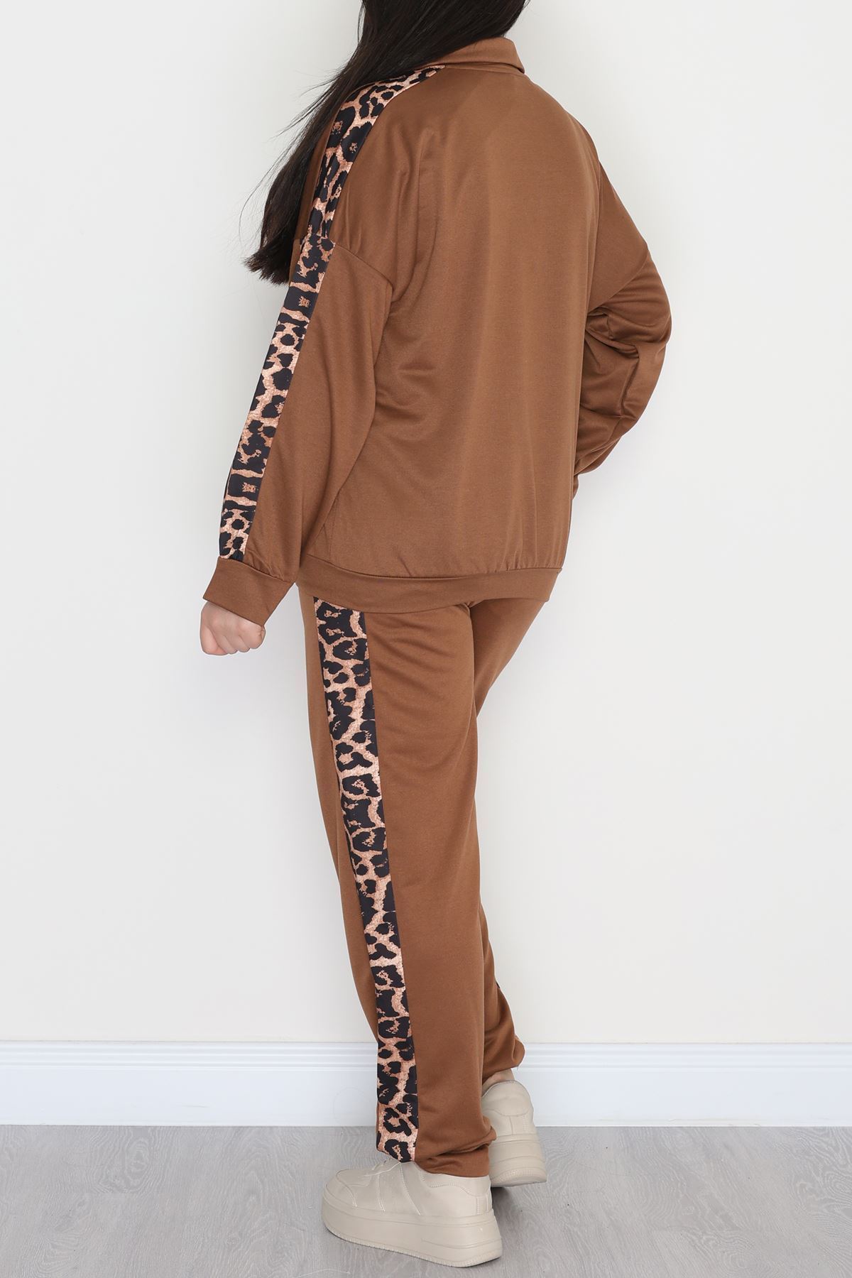 Fermuarlı 2 İplik Büyük Beden Eşofman Takımı Kahve - 50786.1857.