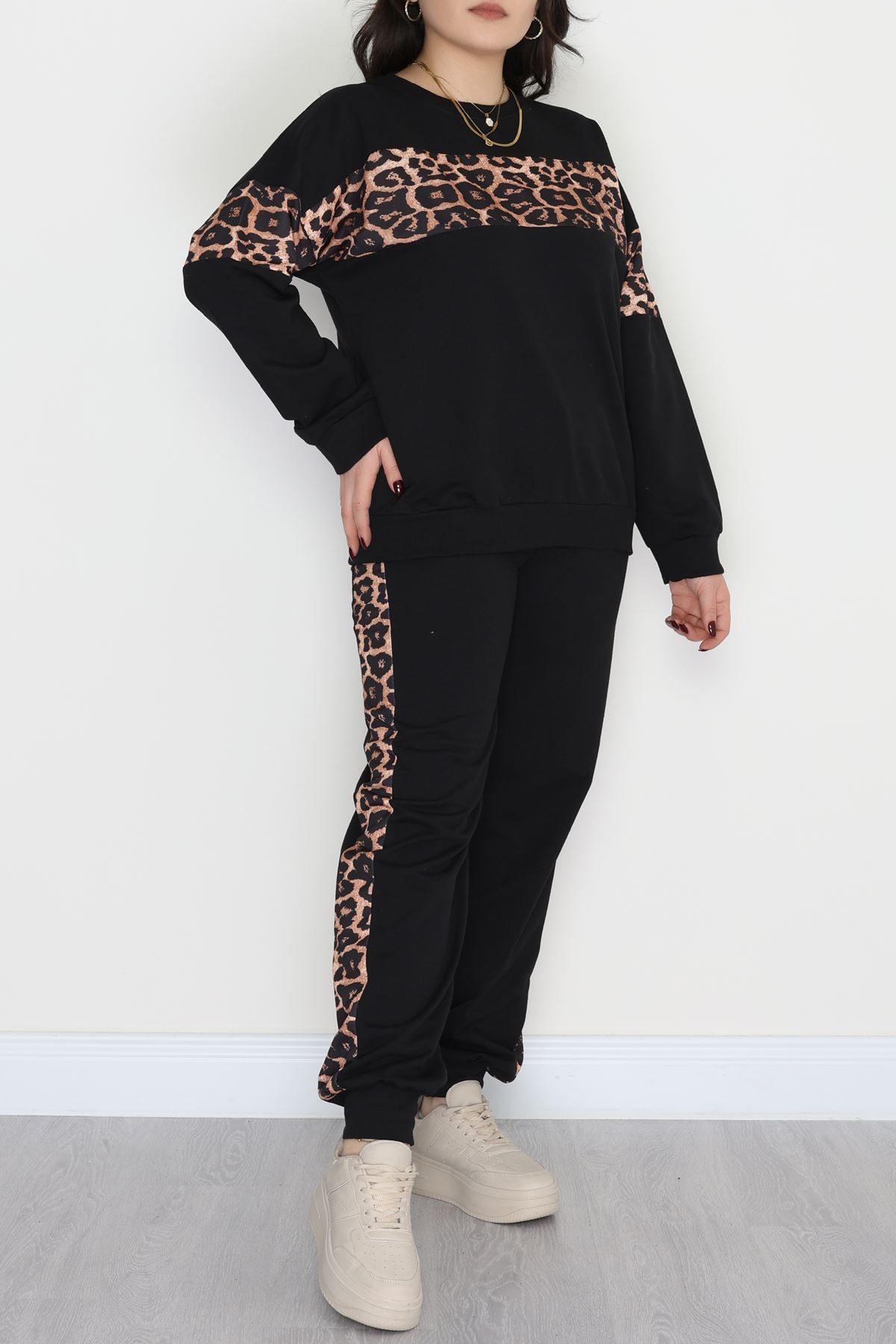 Garnili 2 İplik Büyük Beden Eşofman Takımı Siyah - 50782.1857.