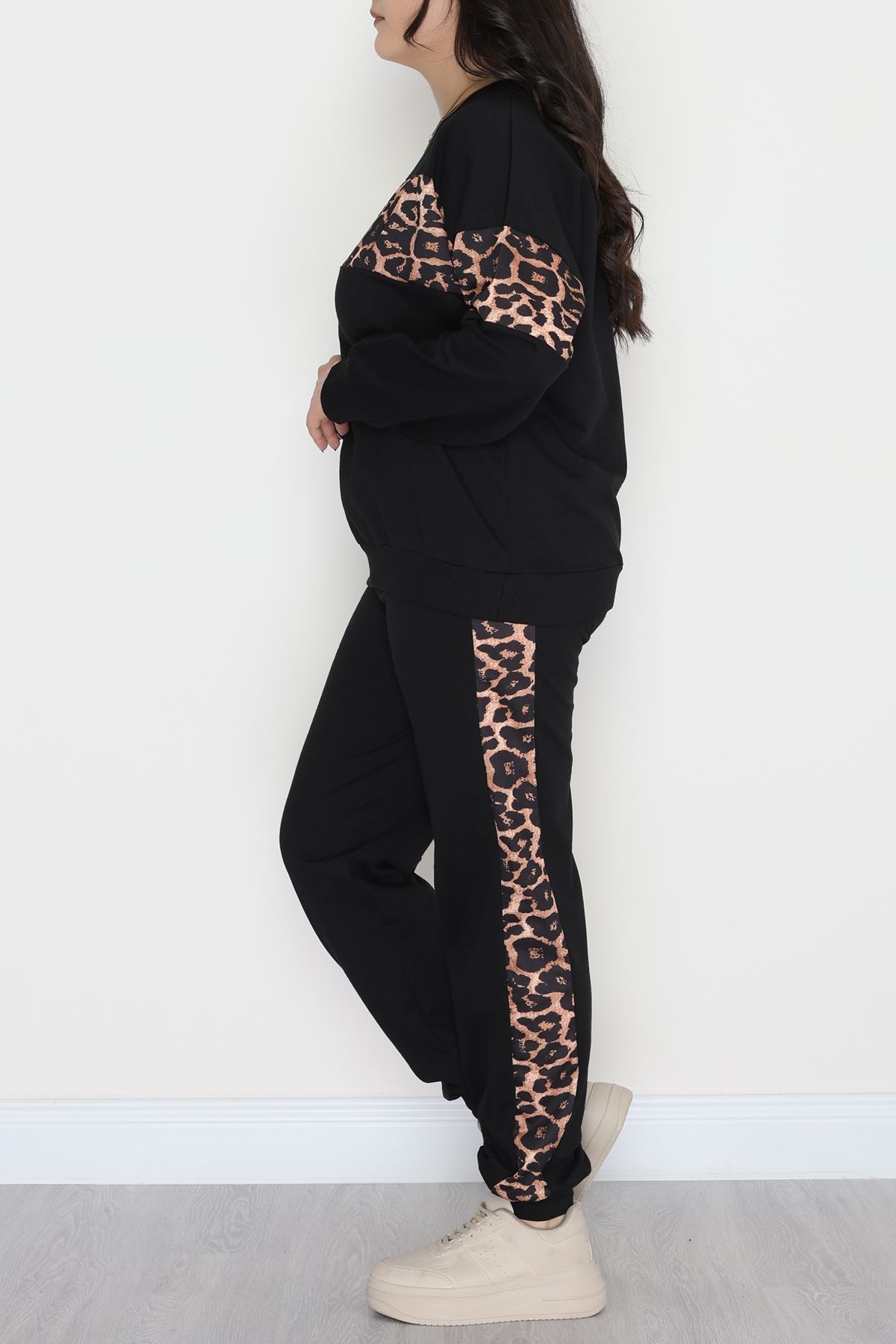 Garnili 2 İplik Büyük Beden Eşofman Takımı Siyah - 50782.1857.