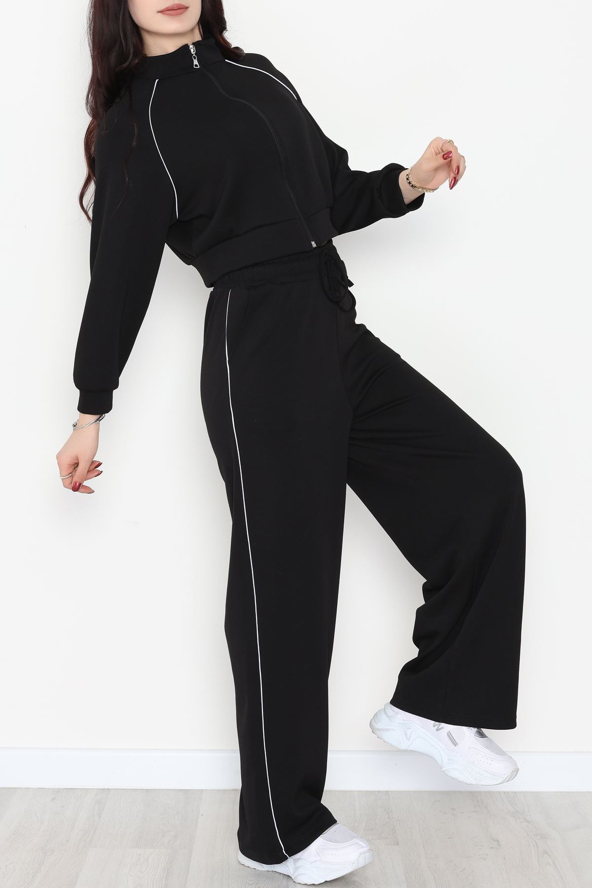 Biyeli Modal Eşofman Takımı Siyah - 4130.1247.