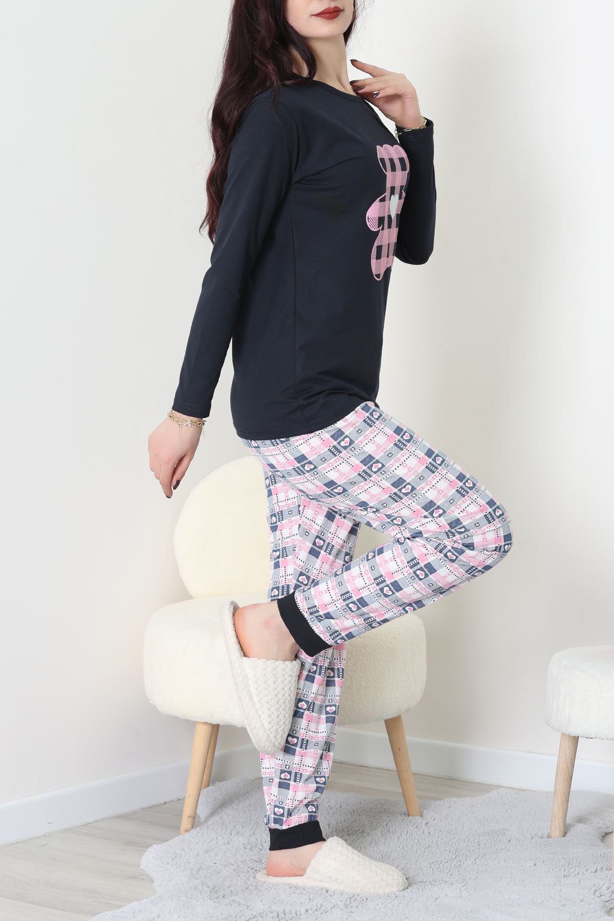 Viskon Pijama Takımı Pembe - 52185.2123.