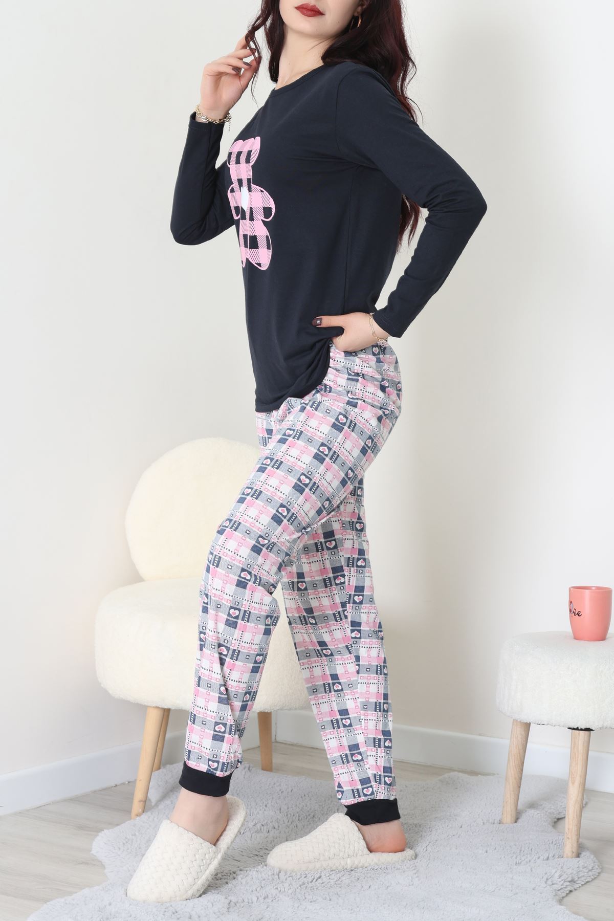 Viskon Pijama Takımı Pembe - 52185.2123.