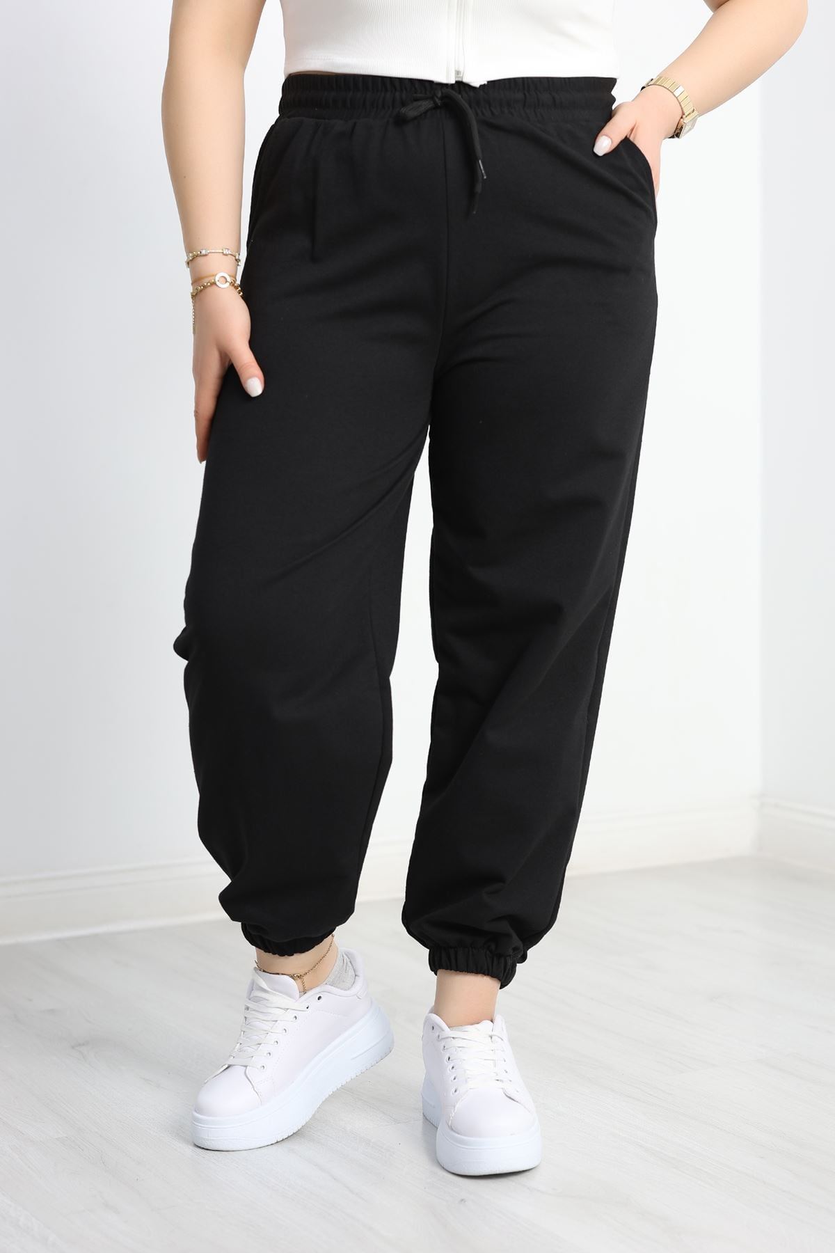 Büyük Beden 2 İplik Eşofman Altı Siyah - 50661.1005.