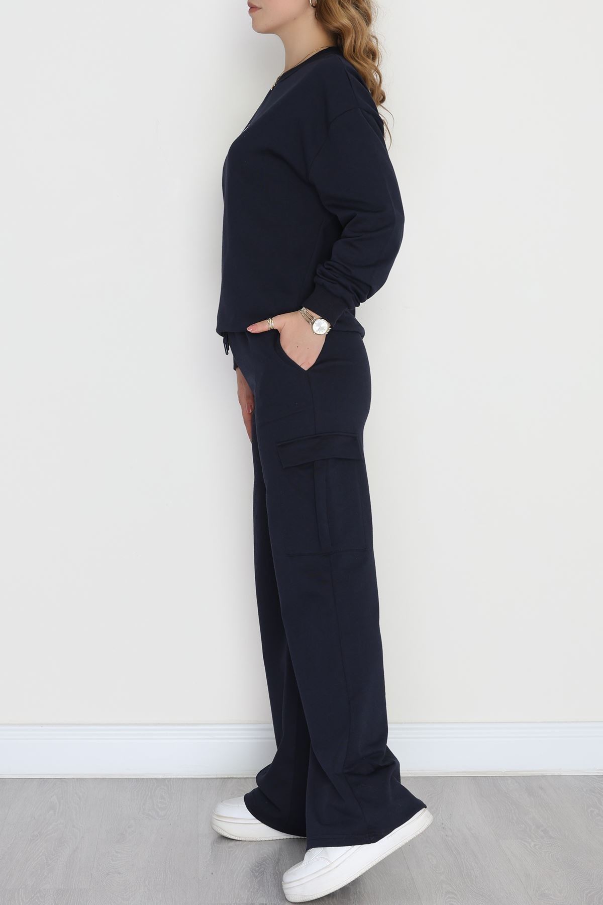 Kargo Cep 2 İplik Eşofman Takımı Lacivert - 50802.1857.