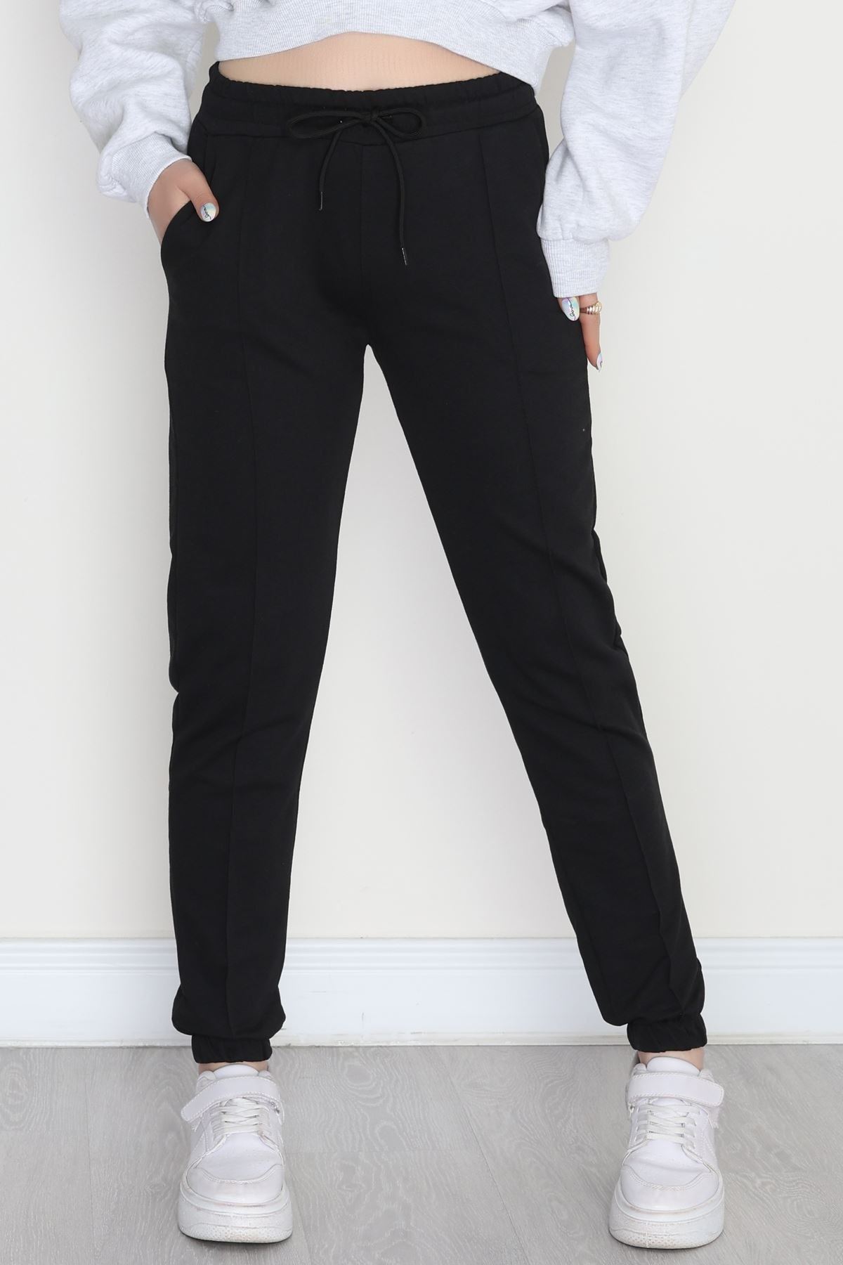 Paça Lastikli Çımalı Eşofman Altı Siyah - 70226.1431.