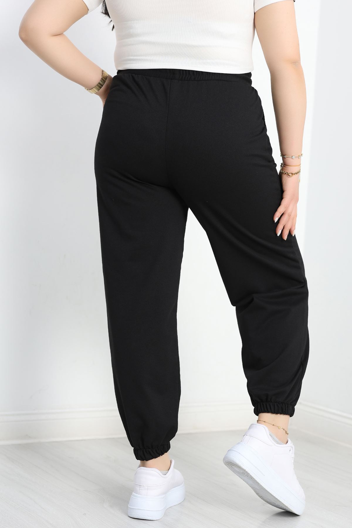 Büyük Beden 2 İplik Eşofman Altı Siyah - 50661.1005.