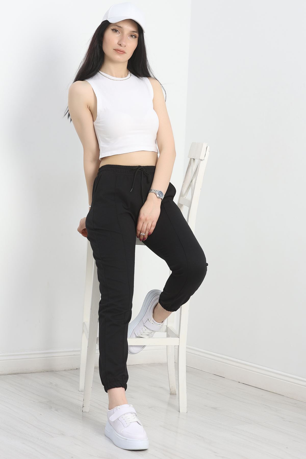 Paça Lastikli Çımalı Eşofman Altı Siyah - 40760.1431.