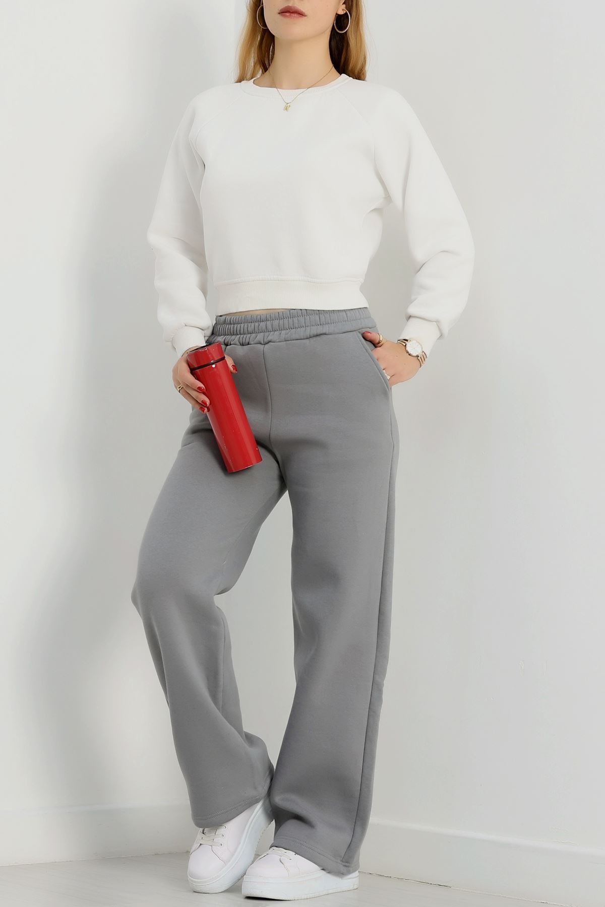 Üç İplik Palazzo Eşofman Altı Antrasit - 20970.1878.