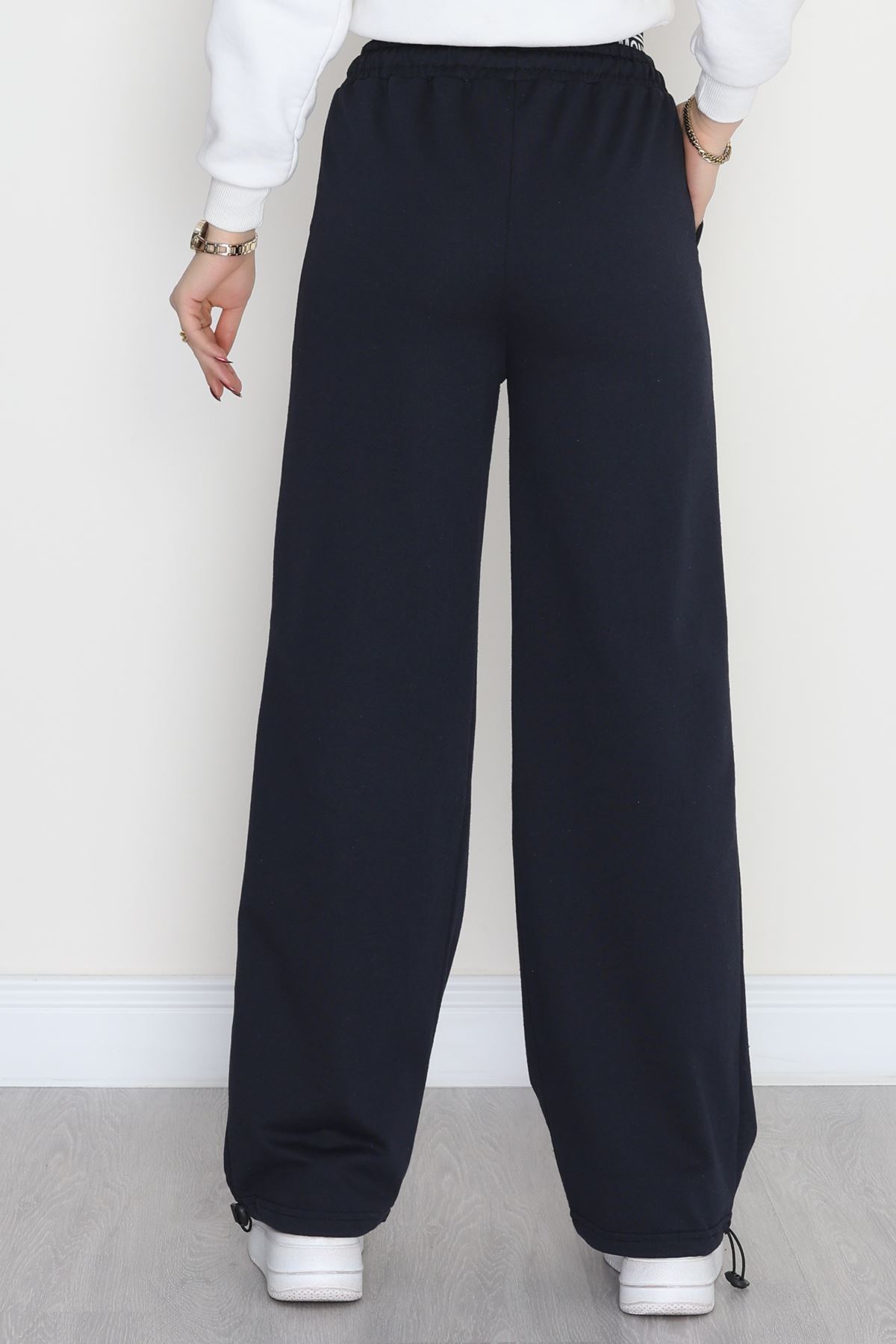 Bel Detaylı 2 İplik Eşofman Altı Lacivert2 - 70169.1857.