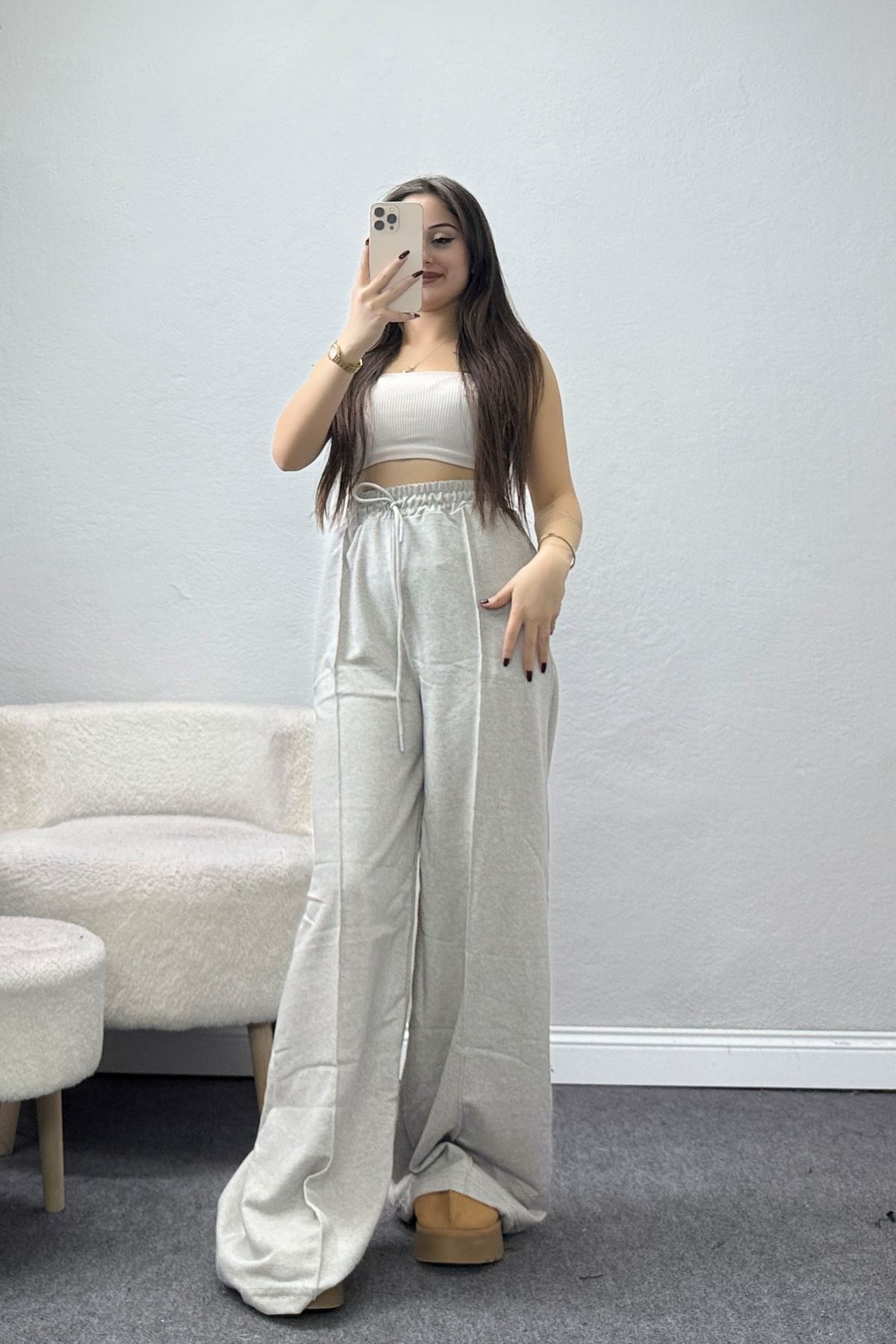 2 İplik Eşofman Altı Gri - 52027.1857.