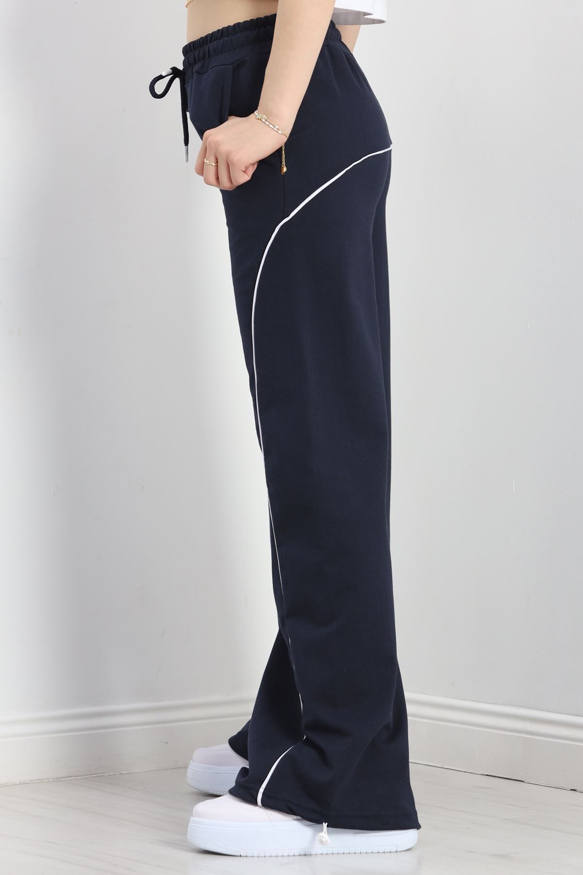 Paça Stoperli 2 İplik Eşofman Altı Lacivert - 50058.1857.