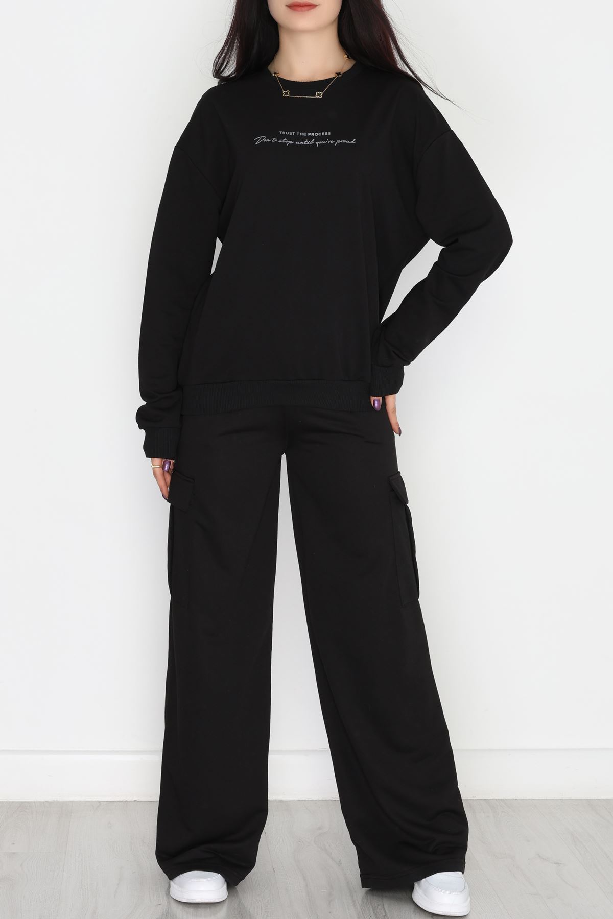 Kargo Cep 2 İplik Eşofman Takımı Siyah - 50802.1857.