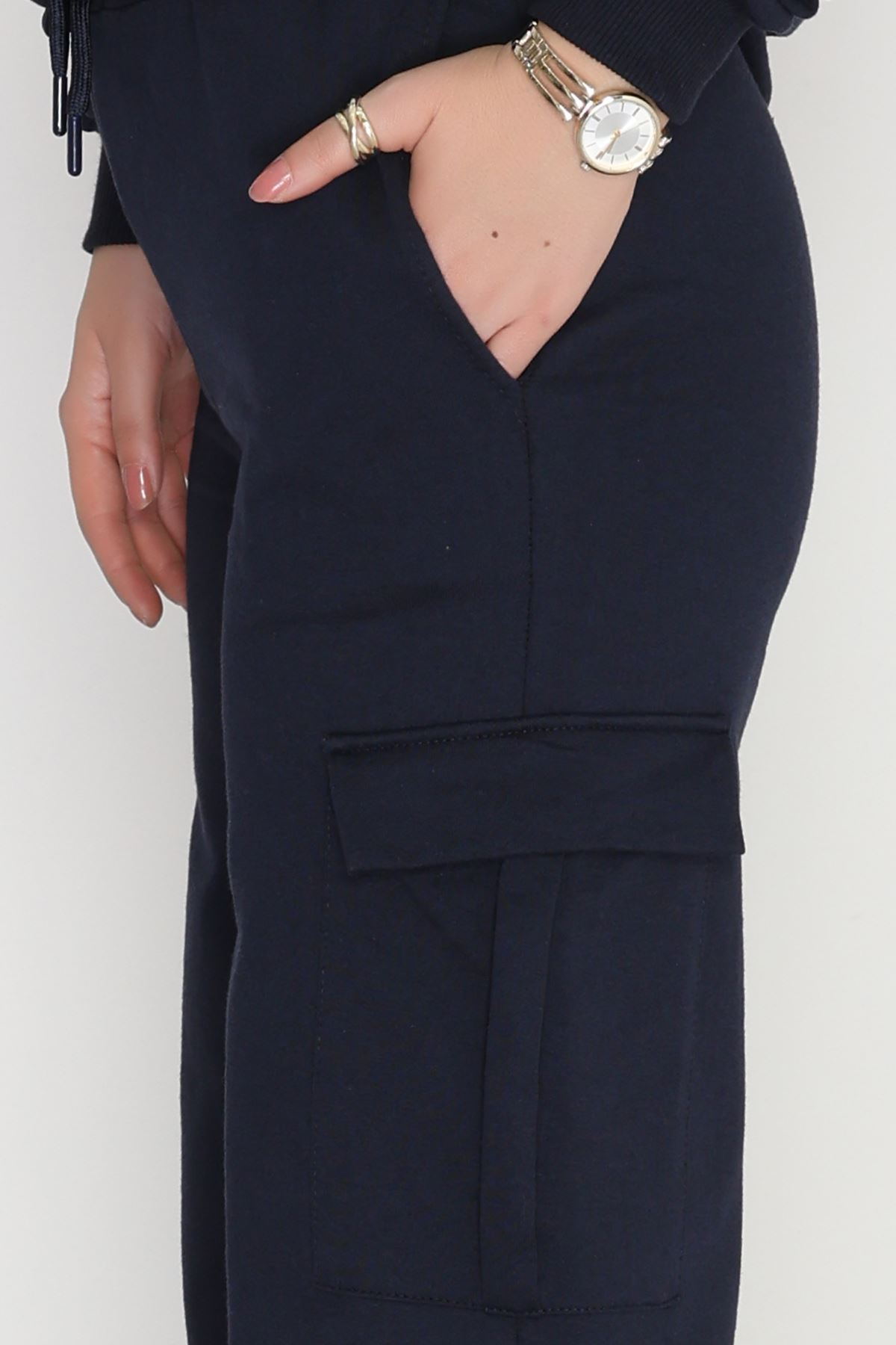 Kargo Cep 2 İplik Eşofman Takımı Lacivert - 50802.1857.