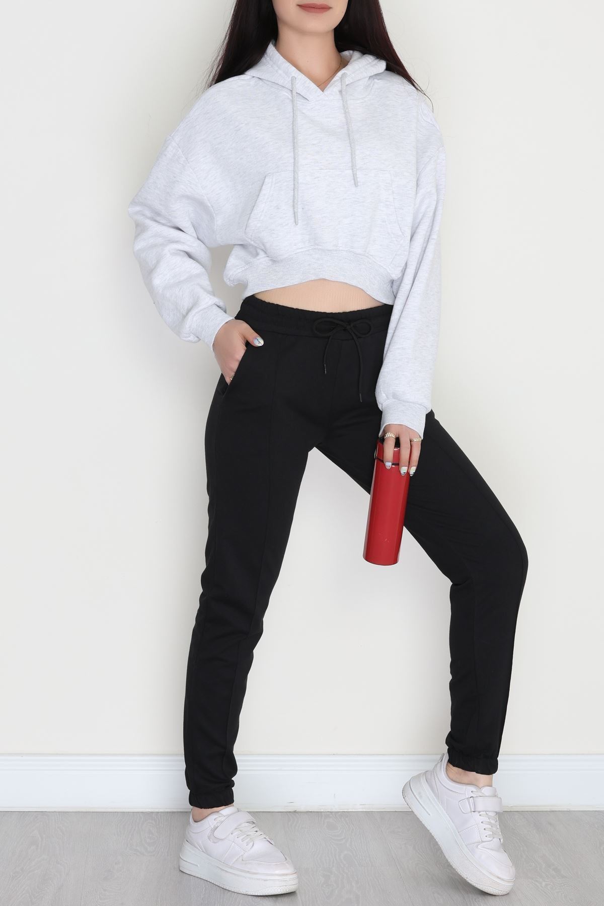 Paça Lastikli Çımalı Eşofman Altı Siyah - 70226.1431.