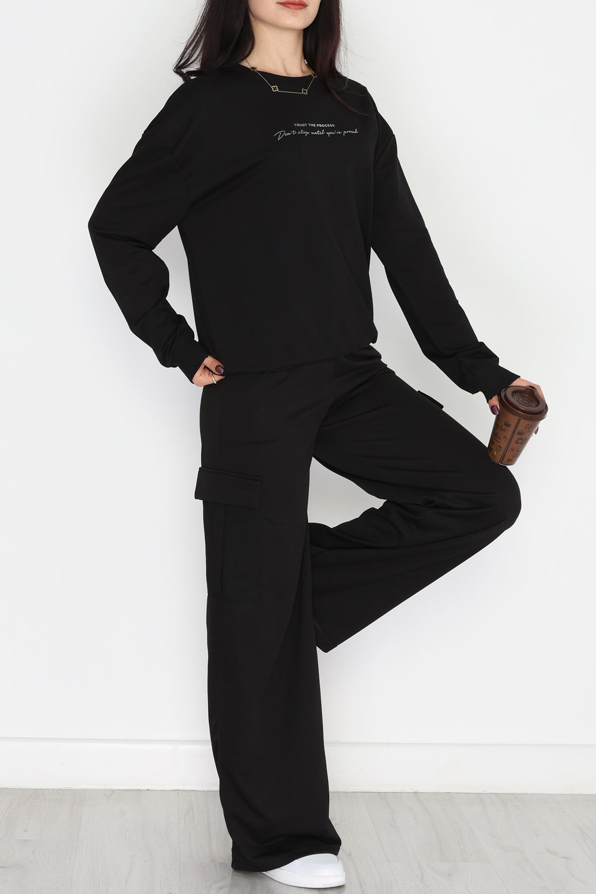 Kargo Cep 2 İplik Eşofman Takımı Siyah - 50802.1857.