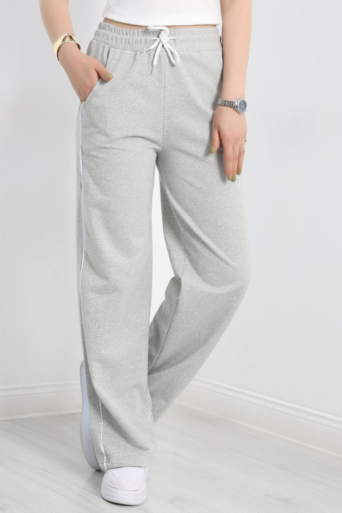 Biyeli Eşofman Altı Gri - 50662.1005.