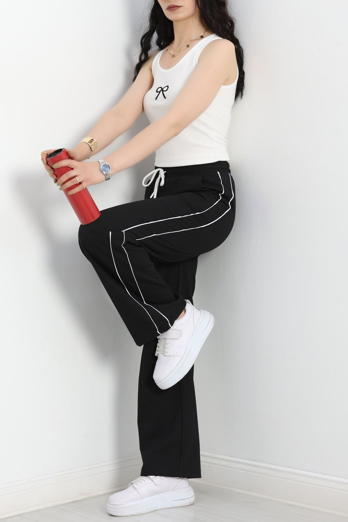 Biyeli Eşofman Altı Siyah - 50662.1005.