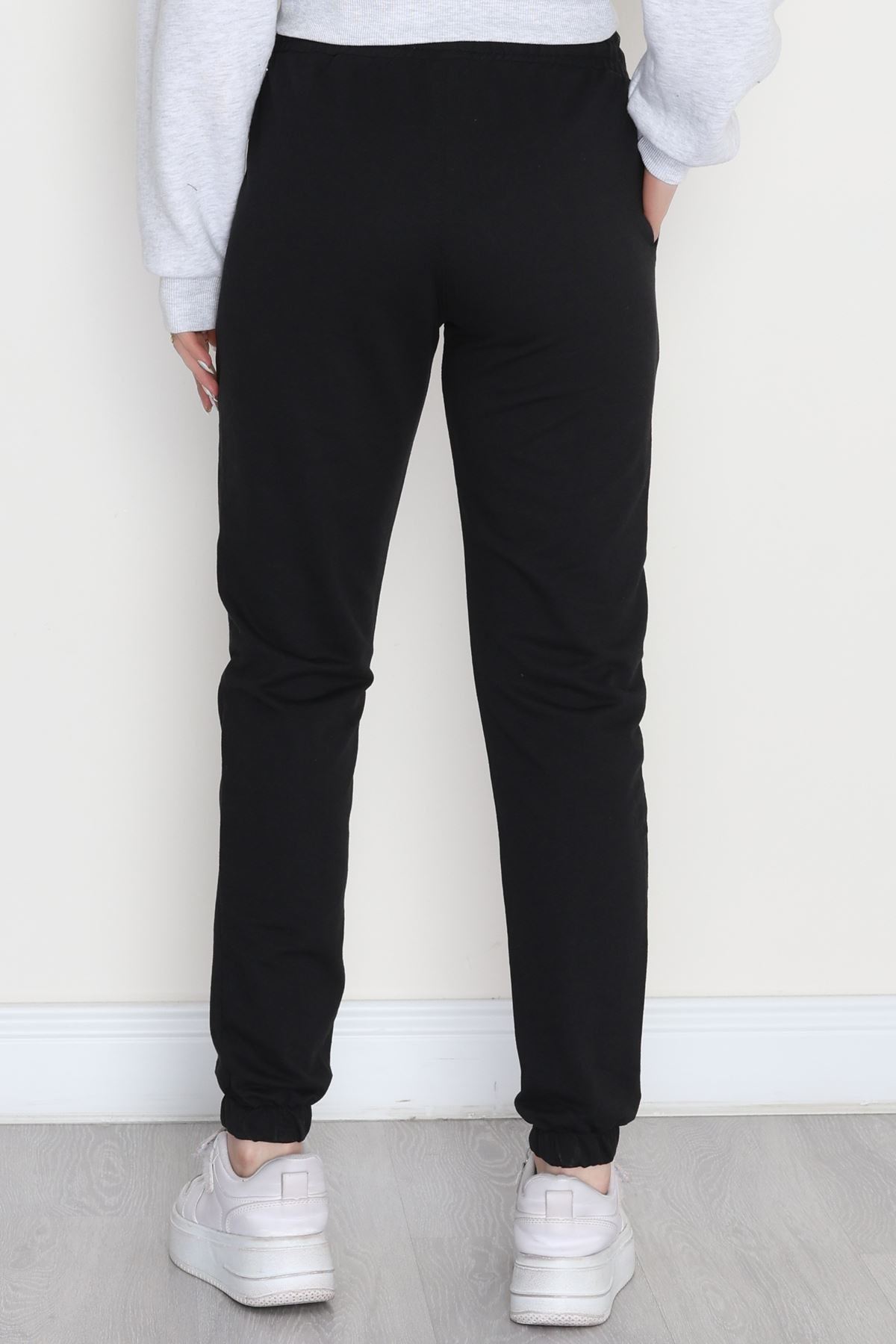 Paça Lastikli Çımalı Eşofman Altı Siyah - 70226.1431.