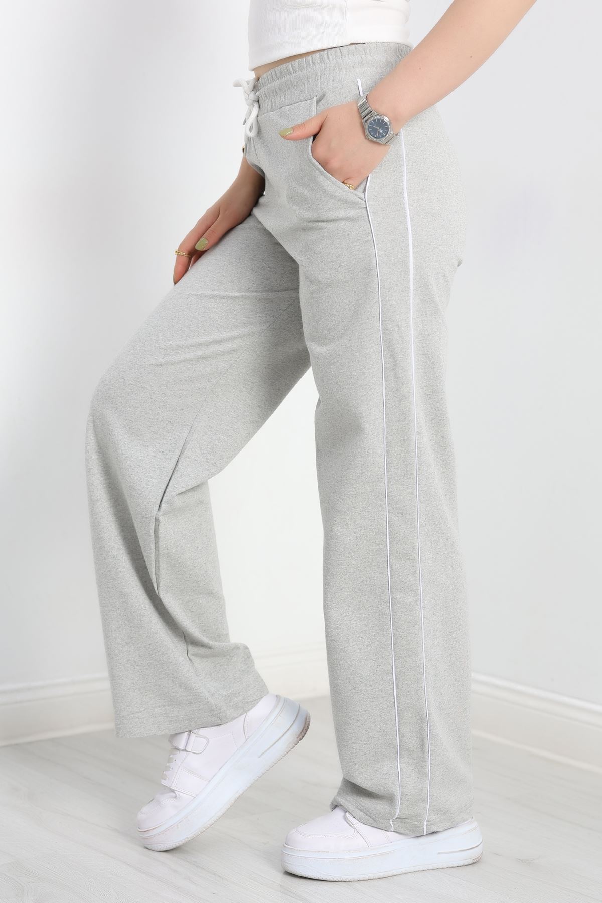 Biyeli Eşofman Altı Gri - 50662.1005.