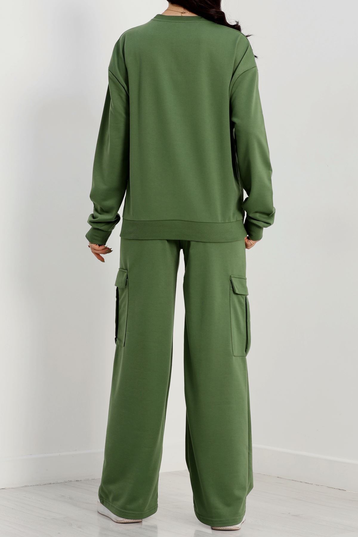 Kargo Cep 2 İplik Eşofman Takımı Haki - 50802.1857.