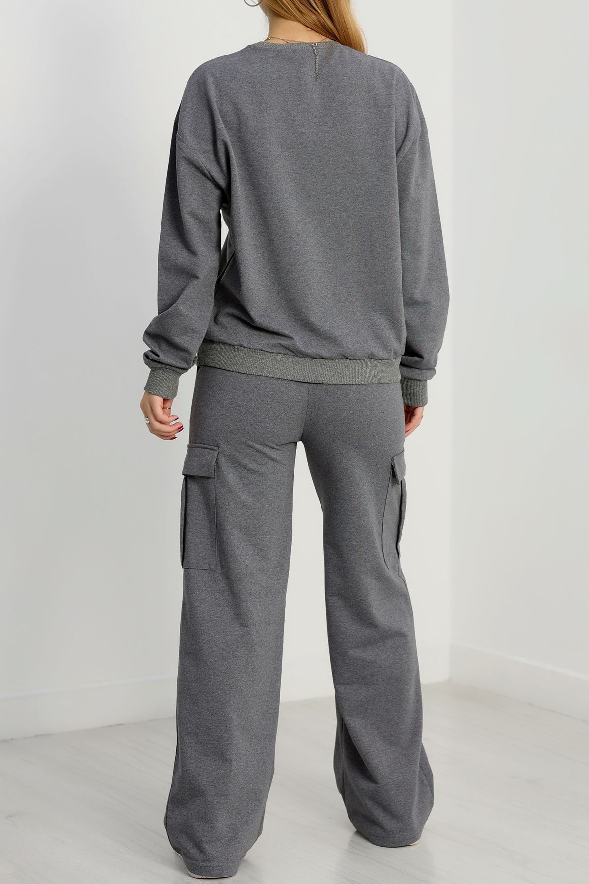 Kargo Cep 2 İplik Eşofman Takımı Füme - 50802.1857.