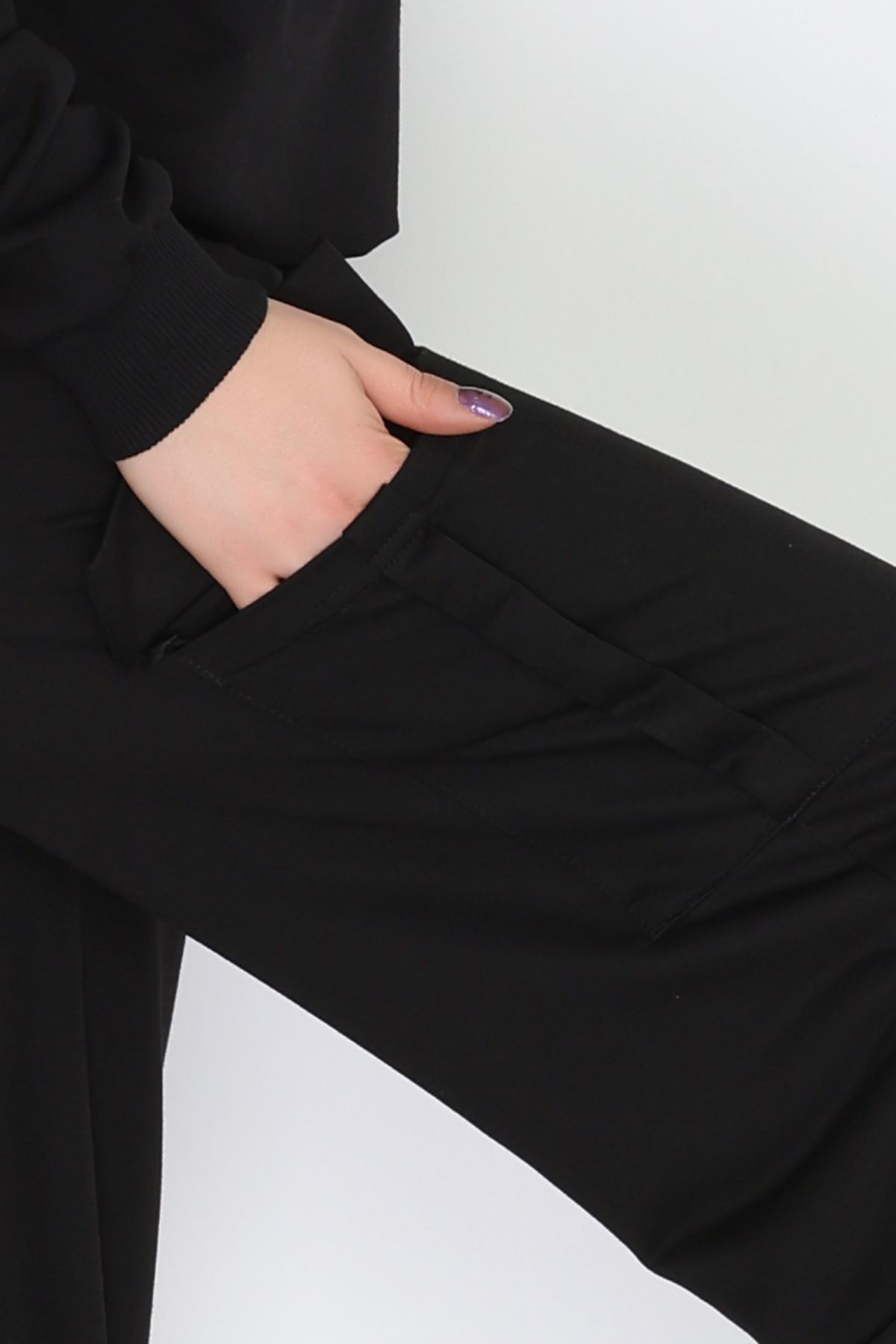 Kargo Cep 2 İplik Eşofman Takımı Siyah - 50802.1857.