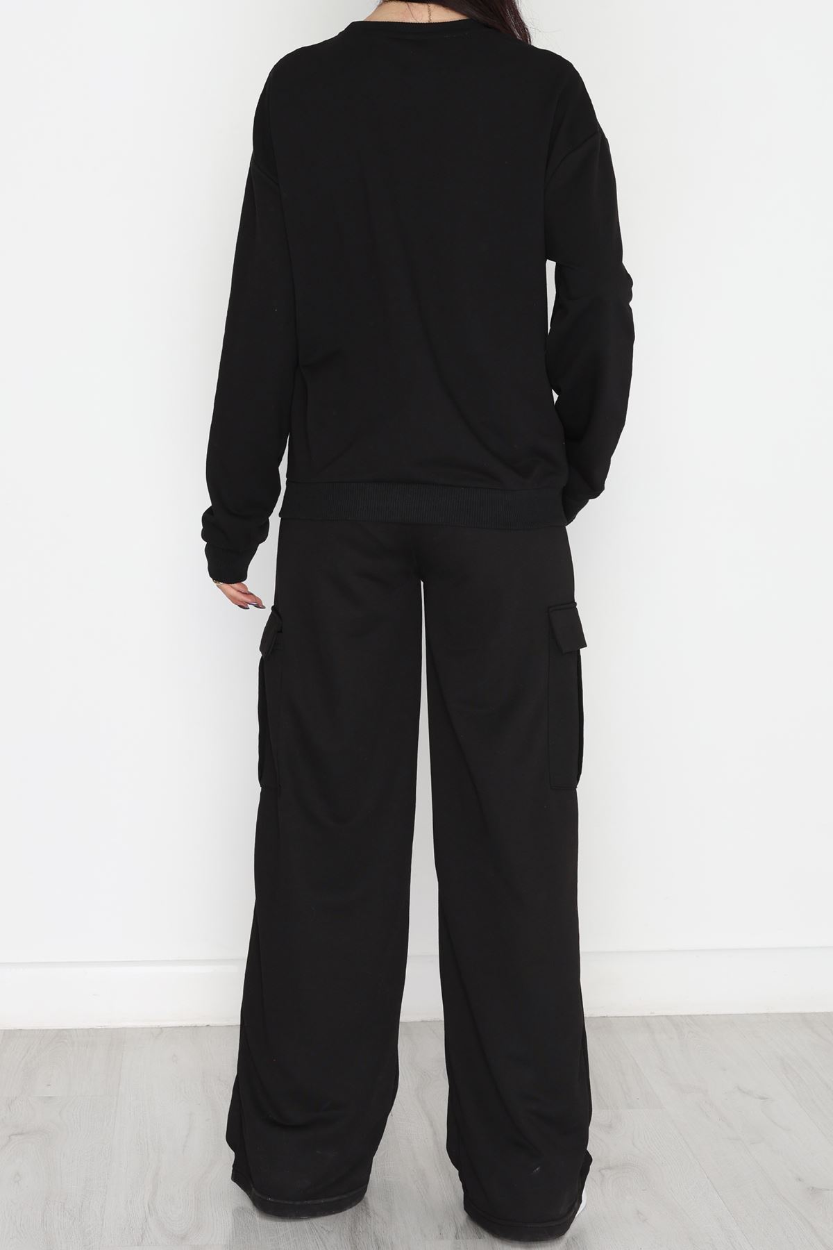 Kargo Cep 2 İplik Eşofman Takımı Siyah - 50802.1857.