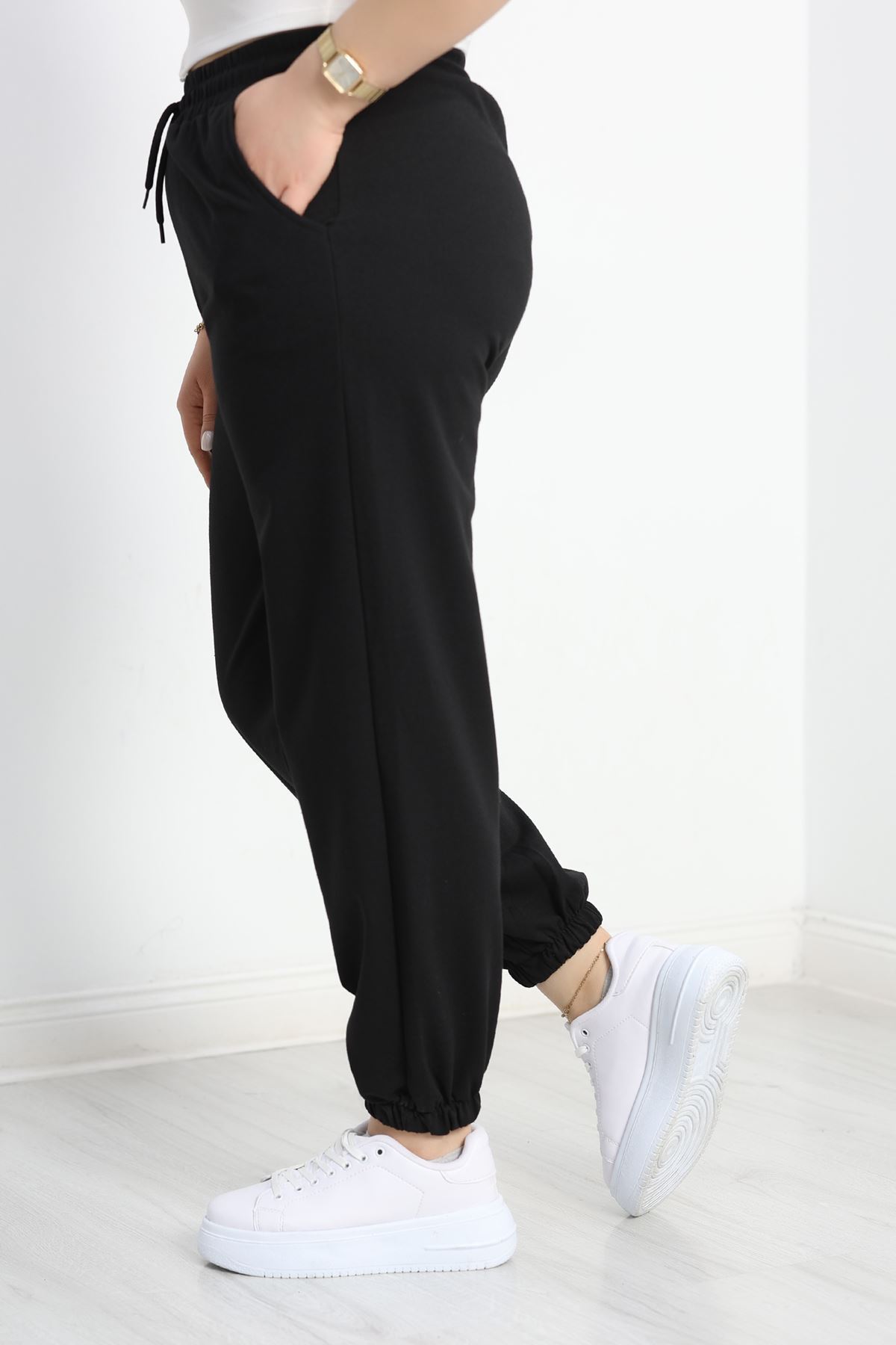 Büyük Beden 2 İplik Eşofman Altı Siyah - 50661.1005.