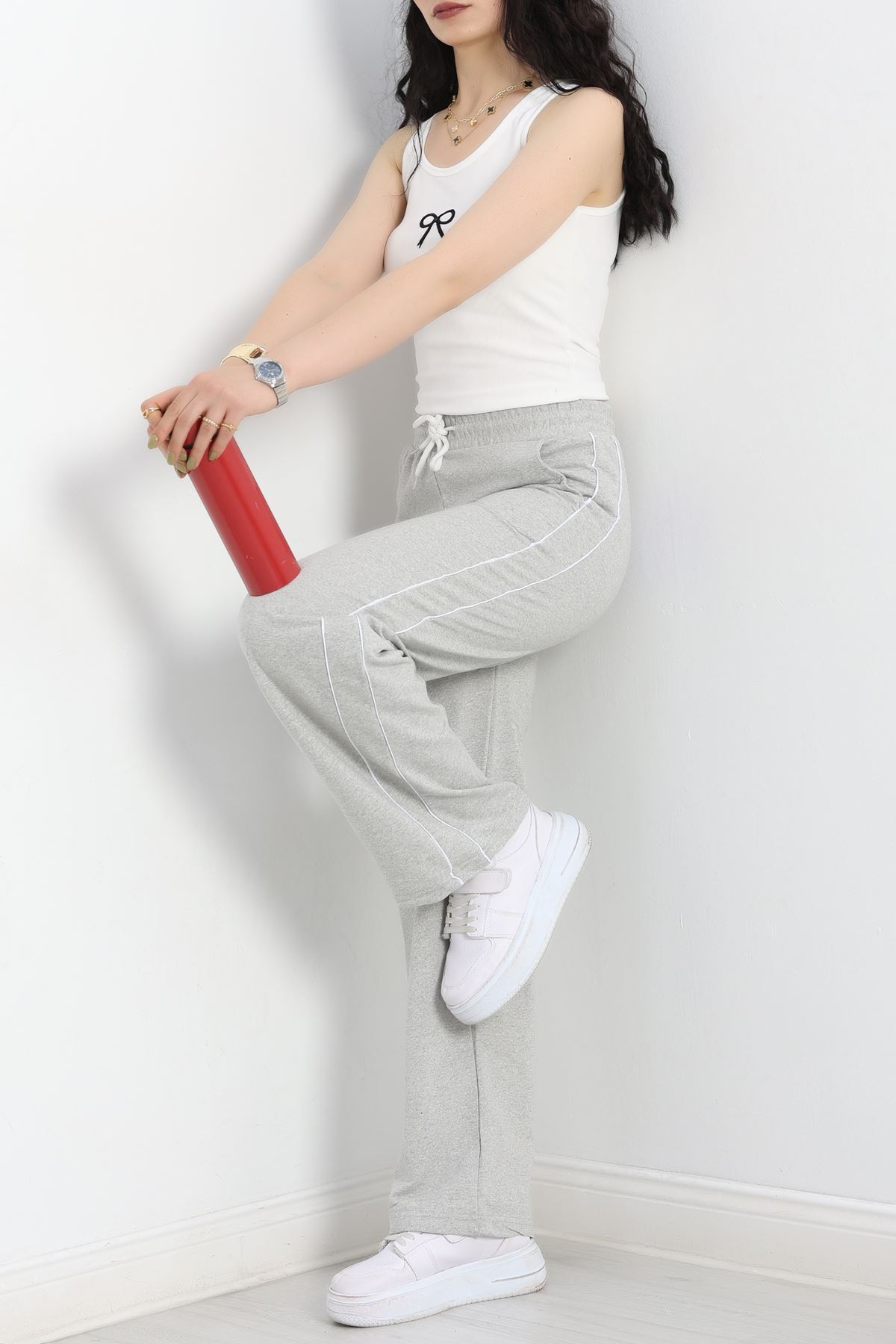 Biyeli Eşofman Altı Gri - 50662.1005.