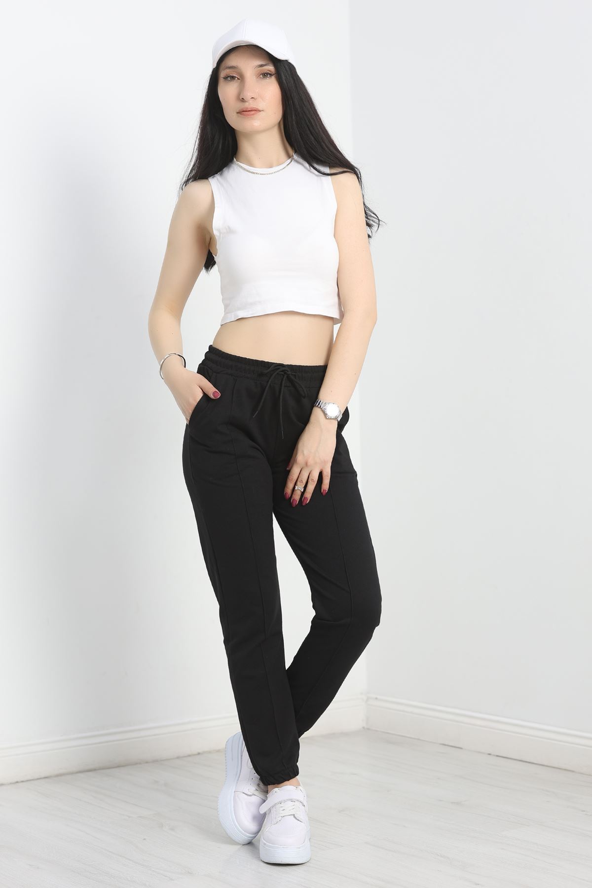 Paça Lastikli Çımalı Eşofman Altı Siyah - 40760.1431.