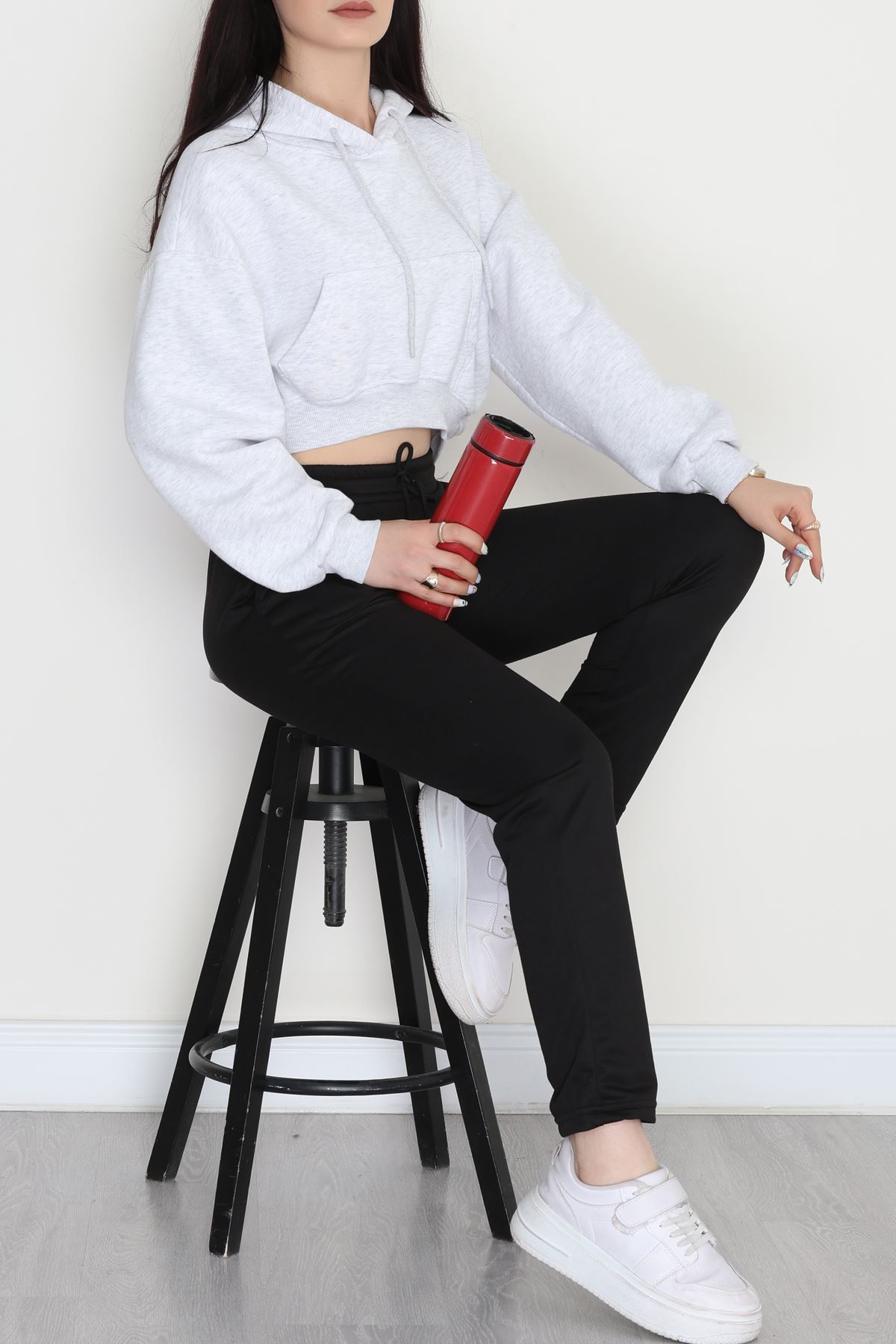 A Kalite 2 İplik Düz Paça Eşofman Altı Siyah - 40509.1431.