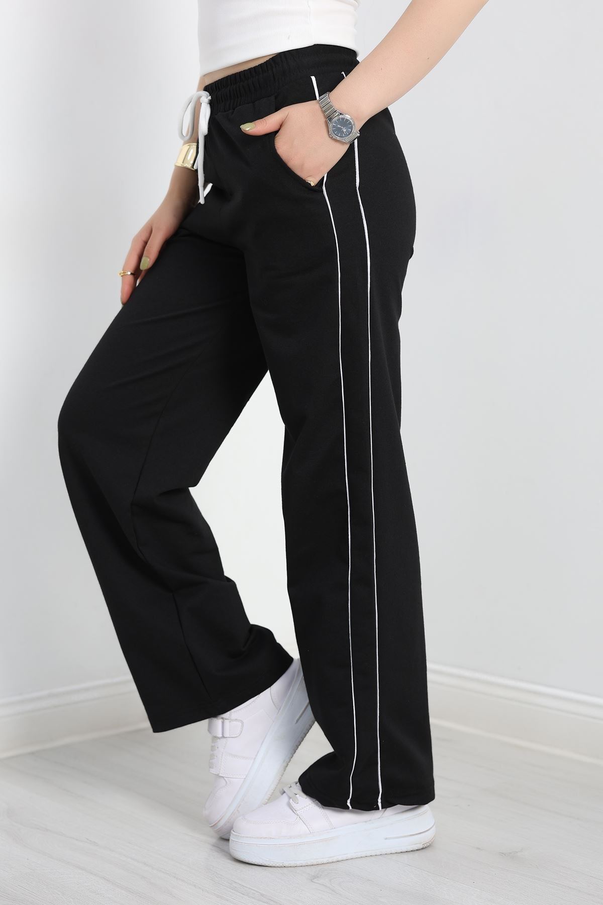 Biyeli Eşofman Altı Siyah - 50662.1005.