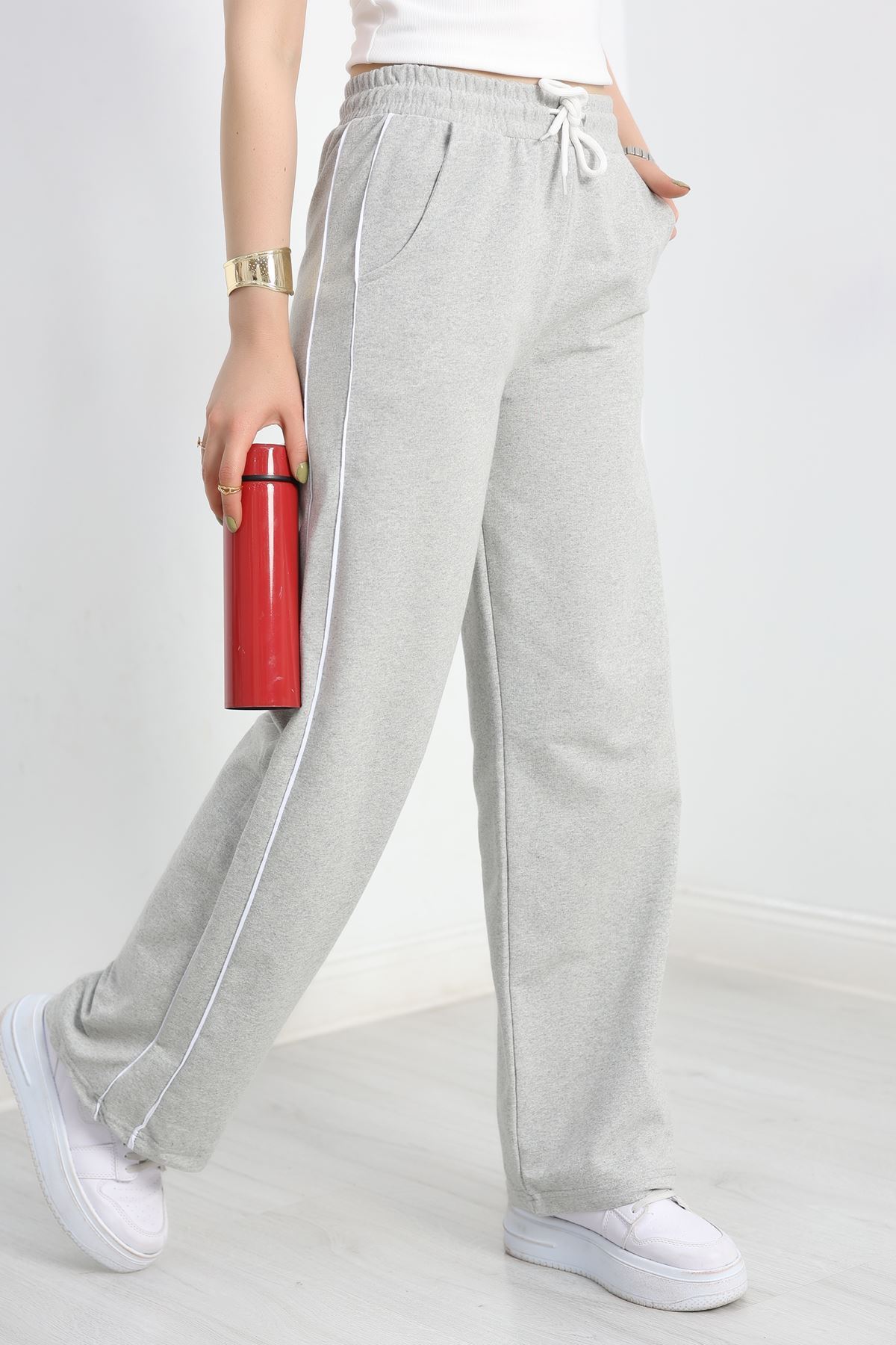 Biyeli Eşofman Altı Gri - 50662.1005.