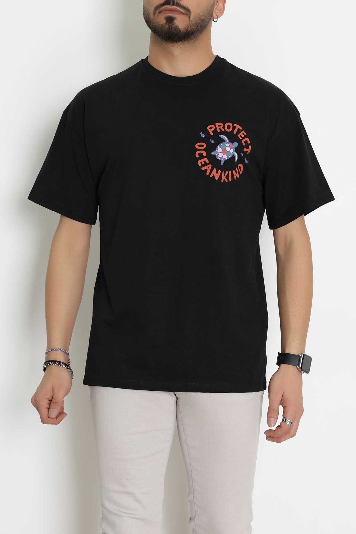 Kompakt Penye Unisex Tişört Siyahmor - 55064.1872.