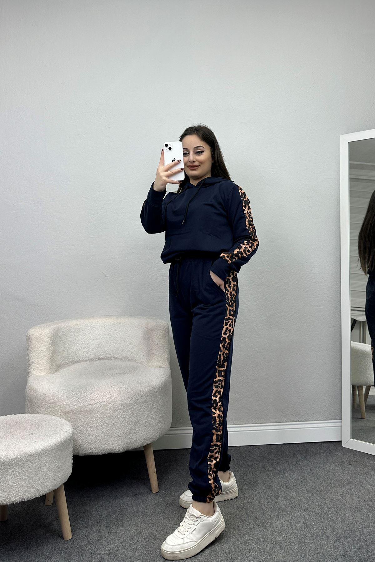 Leopar Garnili Eşofman Takım Lacivert - 20112.1857.